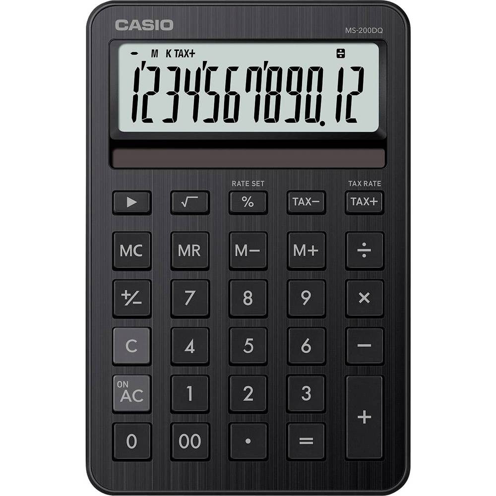 CASIO Taschenrechner Tischrechner Schwarz (B x H x T) 101 x 18.8 x 154.5 mm MS-200DQ-BK