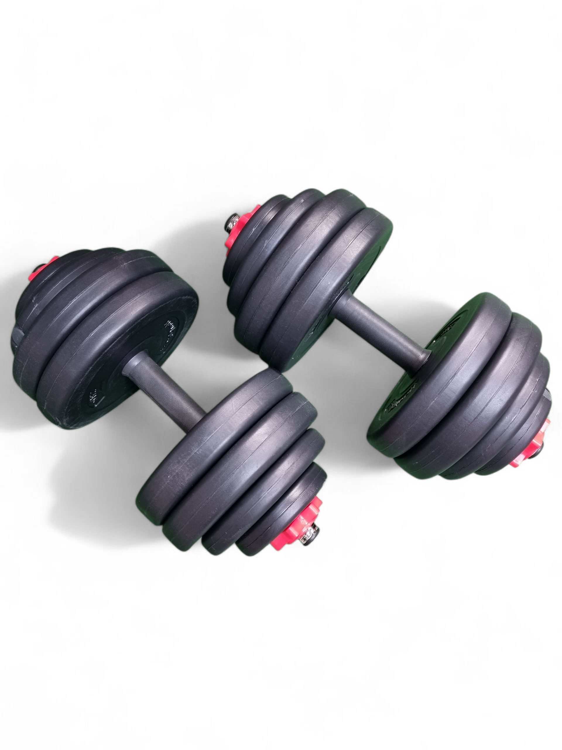 SportPlus Kurzhantel 15 kg oder 30 kg Hantelscheiben Set, (verstellbar, Kraftraining, Hantelset, Gewichte), Vinyl-Ummantelung