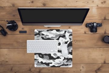 MuchoWow Gaming Mauspad Schwarz-weißes Camouflage-Muster (1-St), Mousepad mit Rutschfester Unterseite, Gaming, 40x40 cm, XXL, Großes