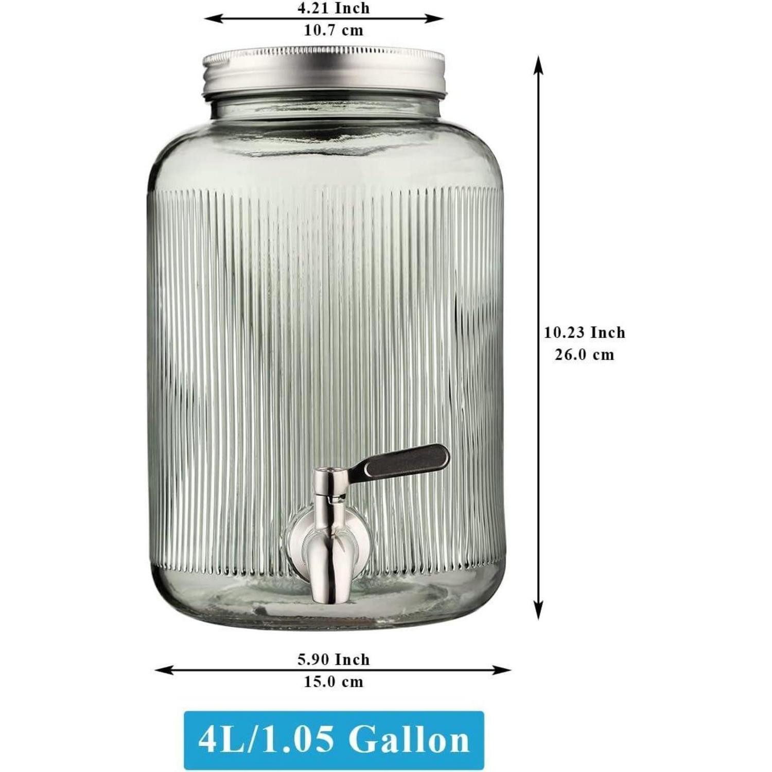 LuxusKollektion Getränkespender Getränkespender Glas 4L Edelstahlhahn Picknick grün 3. Grün