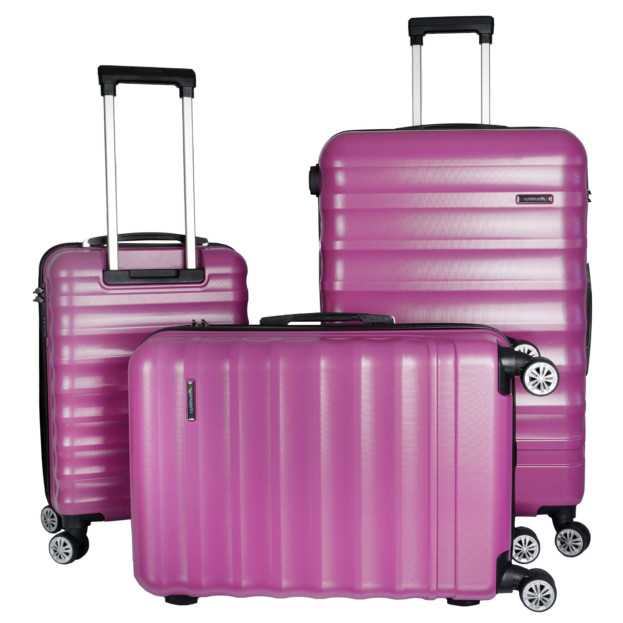 optimumX Kofferset Trolleyset Reisekoffer Set Koffer Hartschale Trolley Kofferset, (Kofferset, Hartschalen Trolley set)