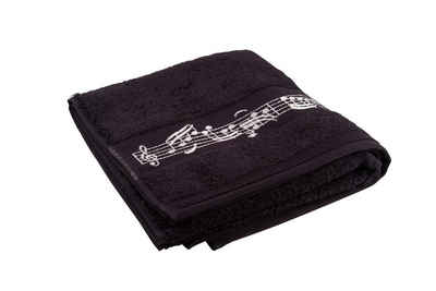 frottana Handtücher, Baumwolle (1-St), schwarzes Handtuch mit Notenbordüre und Violinschlüssel