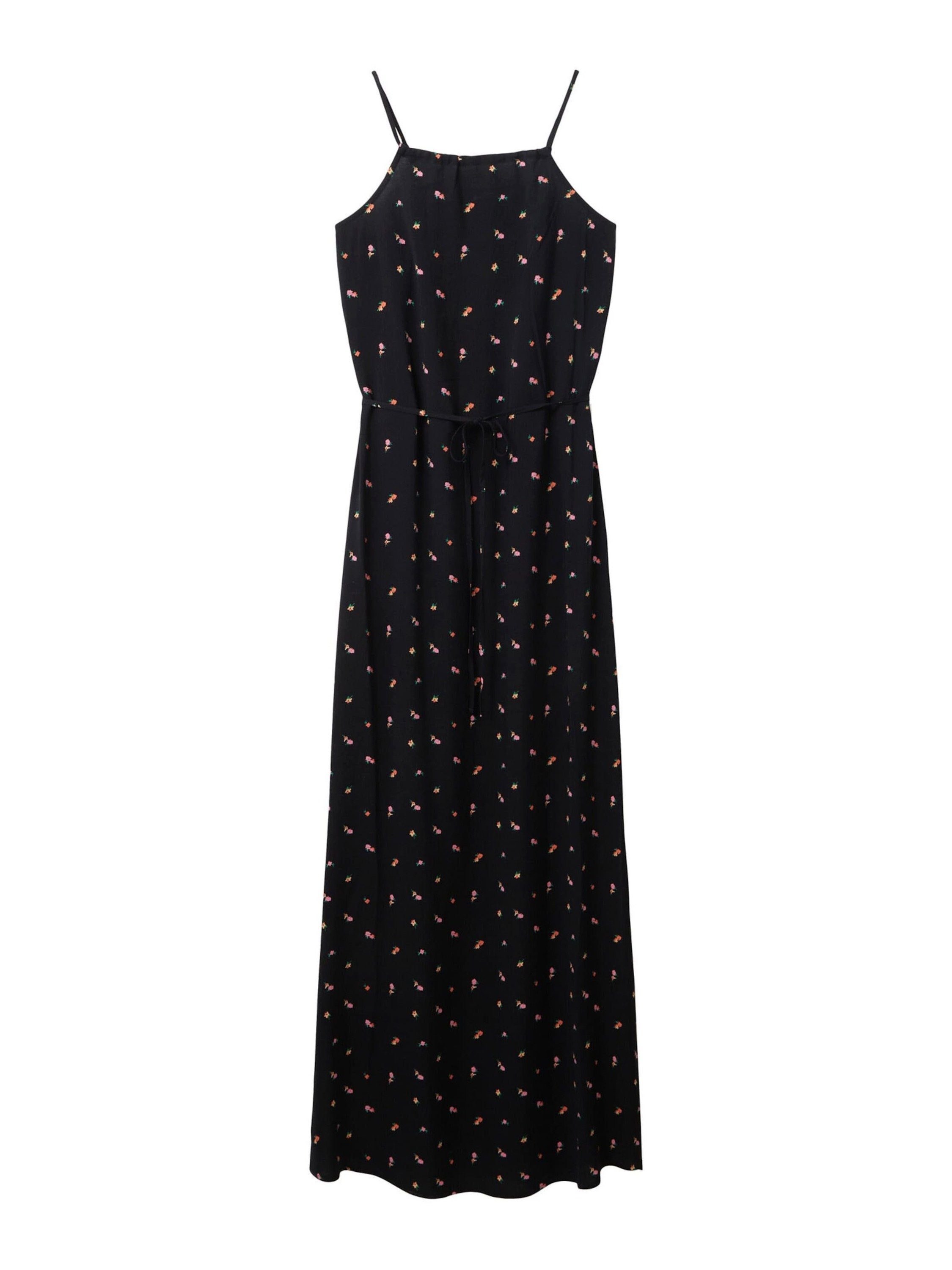 small (1-tlg) Sommerkleid black print TOM Denim flower Drapiert/gerafft TAILOR