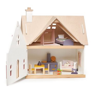 Tender Leaf Toys Puppenhaus Cottage Landhaus mit Möbel Holzpuppenhaus Holzspielzeug