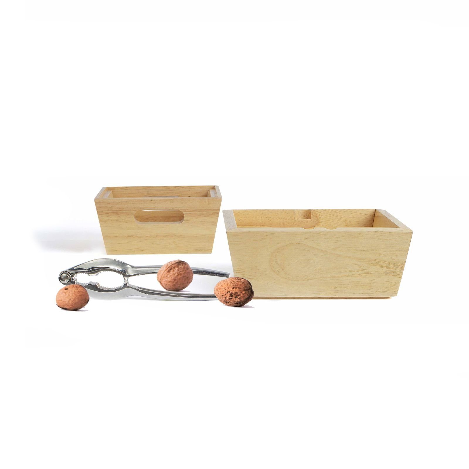 LIVOO Nussknacker LIVOO Nussknacker Set Nussschalen Edelstahl Nussbrecher Holzschale