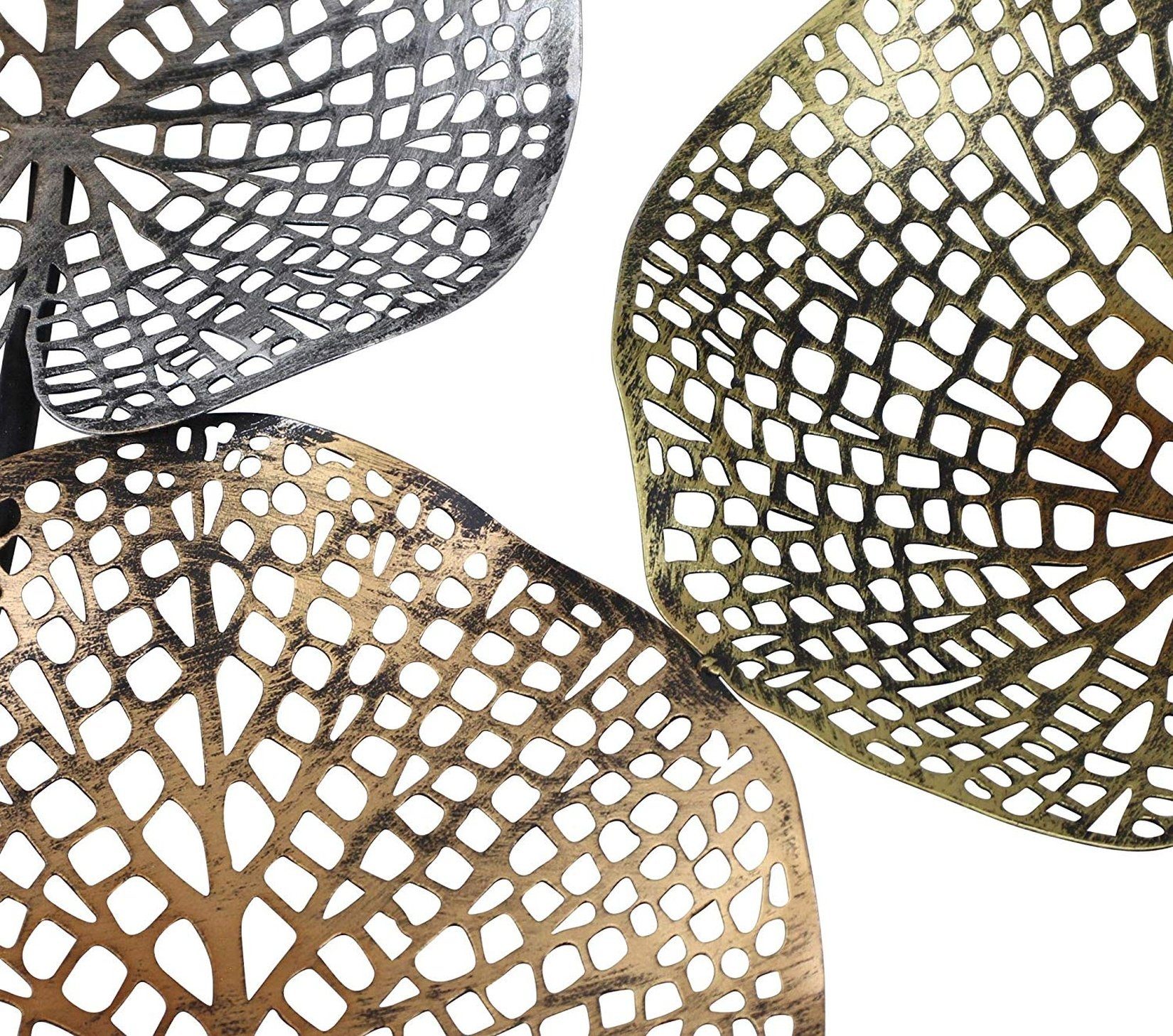 cm, Lotus "Lotus" Wandschmuck, in Dekoleidenschaft 100x50 aus 3D Metall, Optik, Wandbild Wanddeko,