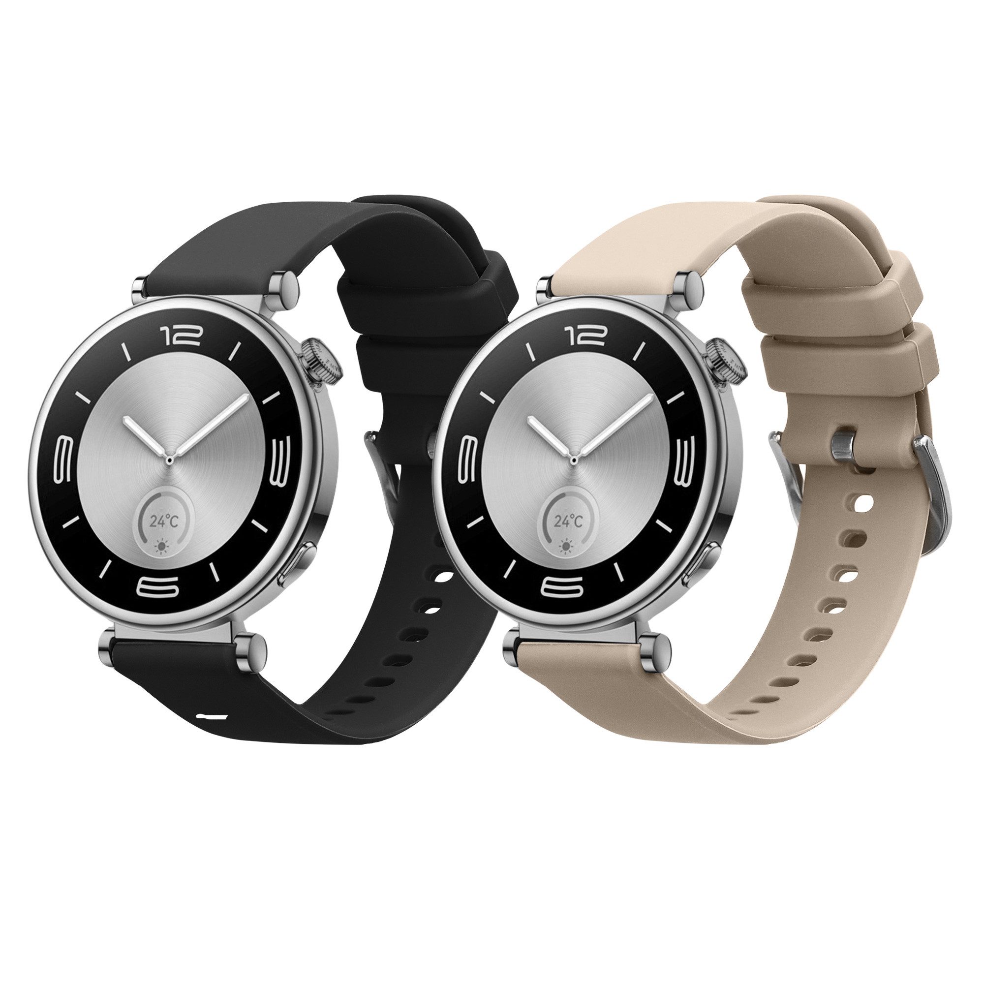 kwmobile 2x Uhrenarmband für Huawei Watch GT5 41mm / GT5 Pro 42mm / Watch GT4 Smartwatch, 2-tlg., Fitnesstracker Band Set aus TPU Silikon - Ersatzarmband Smartwatch