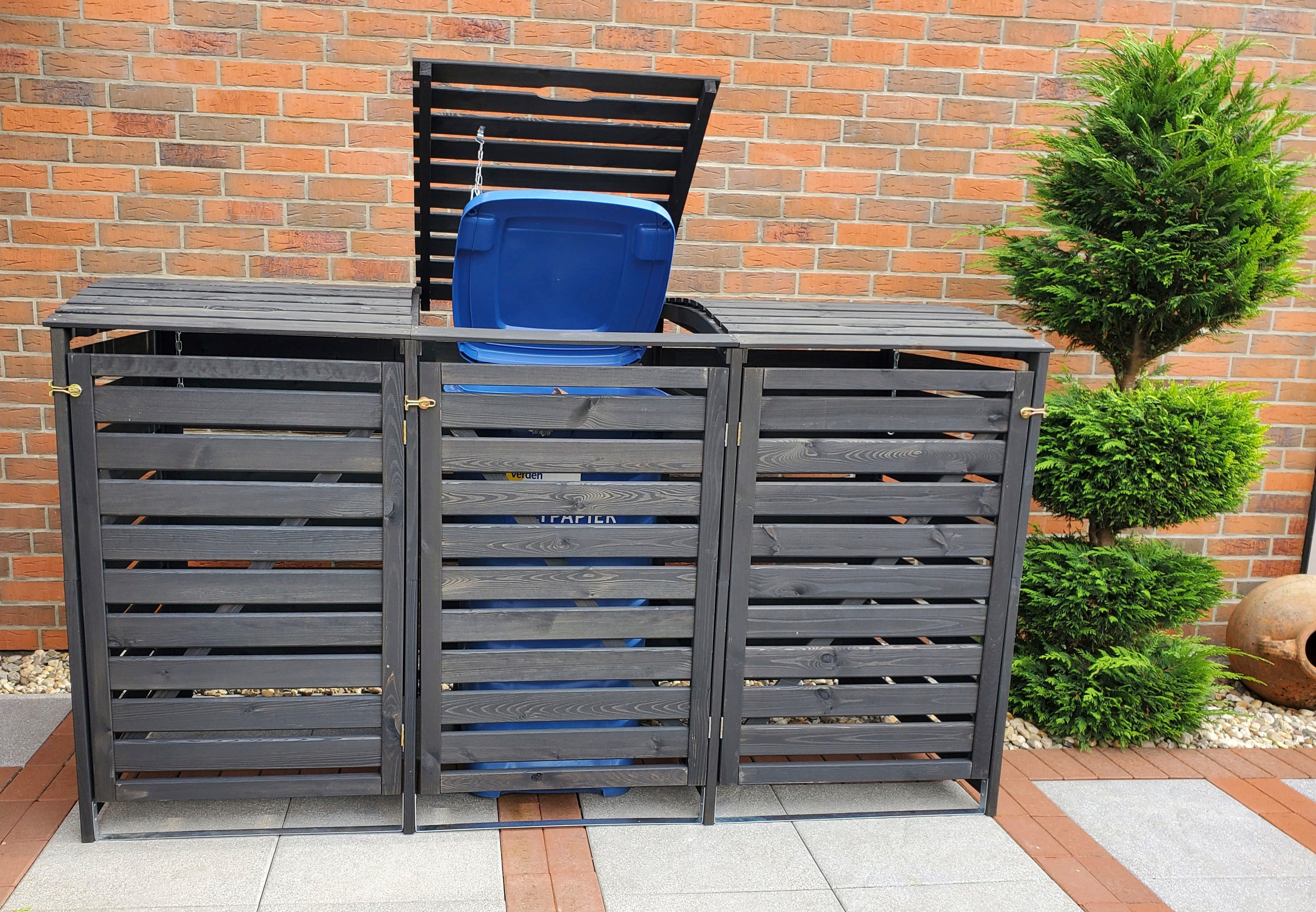 promadino Mülltonnenbox Vario V, für 3 x 240 l, anthrazit günstig online kaufen