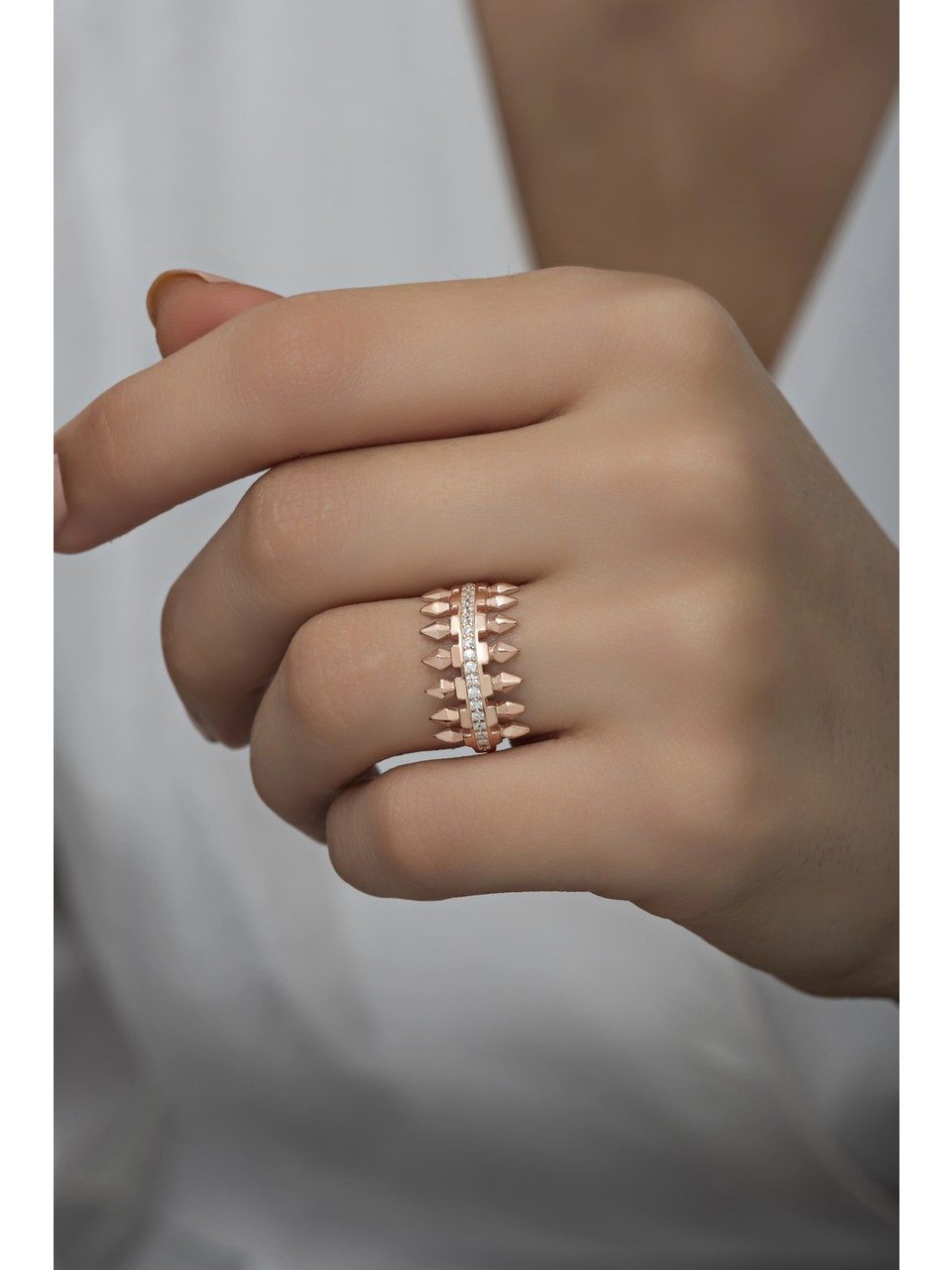 Nisan Silberring, 925 Silber Ring verstellbar, Roségold Design mit Zirkonia günstig online kaufen