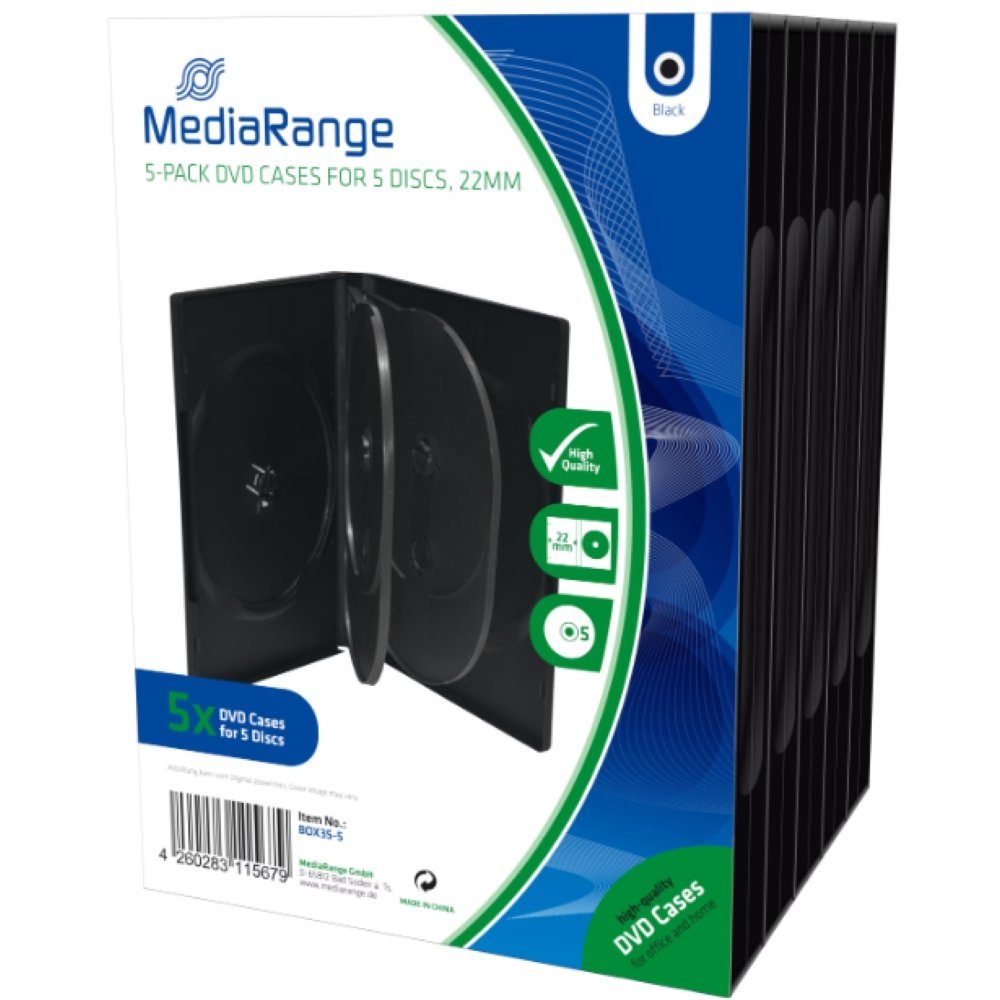 Mediarange DVD-Hülle DVD Case 5er Pack - Leerhüllen - schwarz