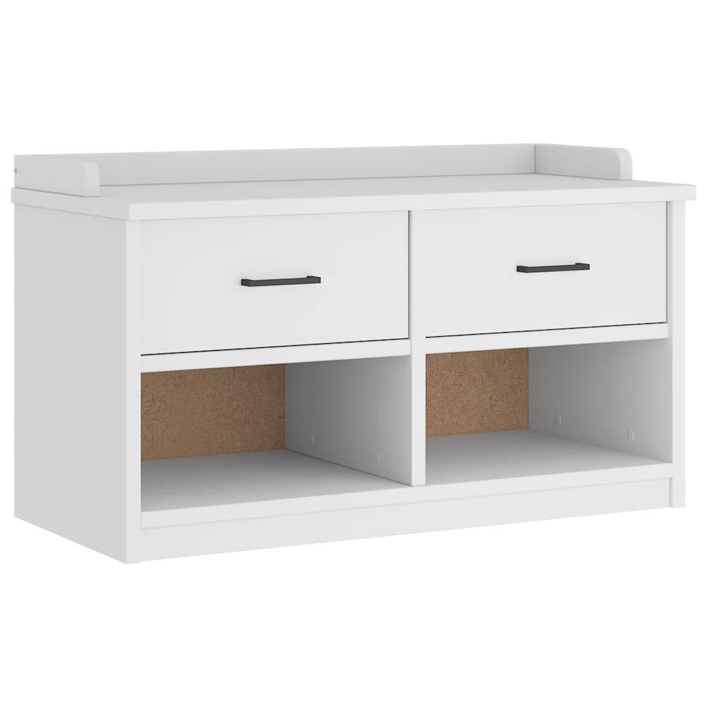 vidaXL Sitzbank Flurbank SANDNES Weiß 87x40x50 cm Massivholz Kiefer