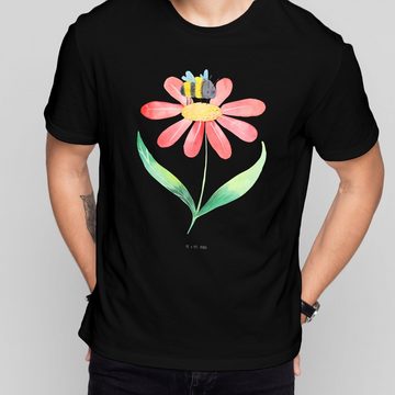 Mr. & Mrs. Panda T-Shirt Hummel Blume - Schwarz - Geschenk, Lustiges T-Shirt, lustige Sprüche, (1-tlg)