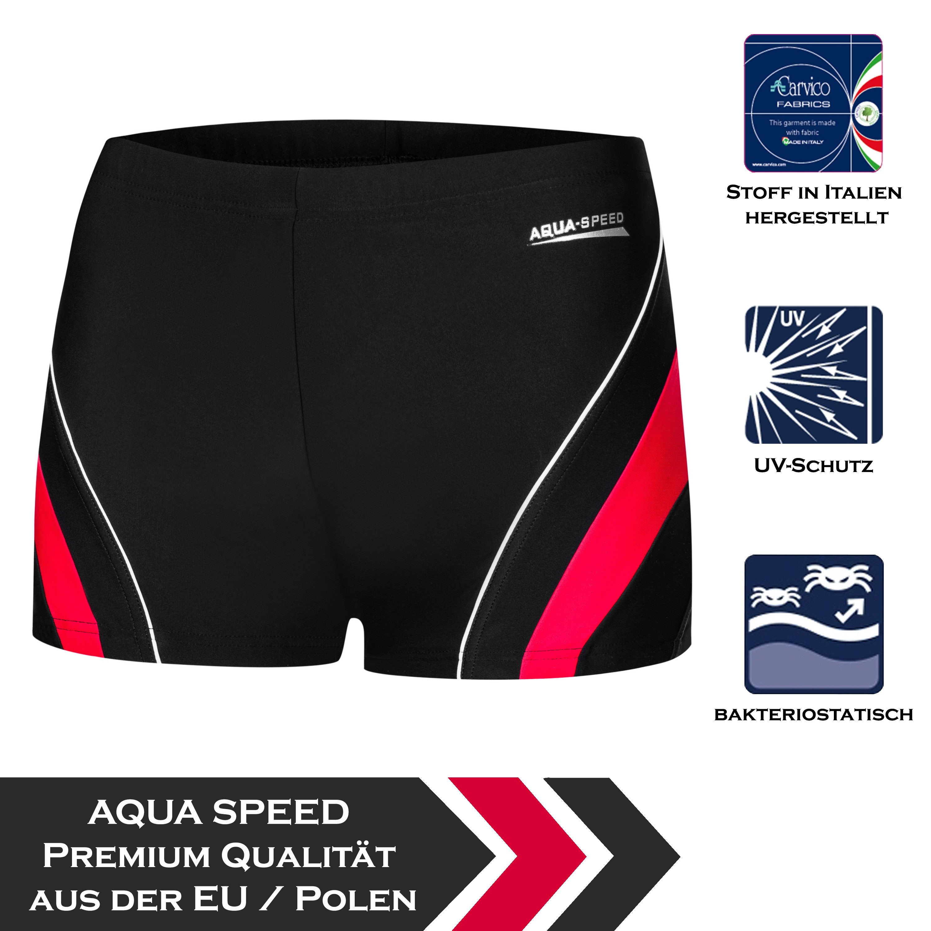 Aqua Speed Badehose Dennis Sport Swim Trunks UV Schutz Navy Orange Größe M günstig online kaufen