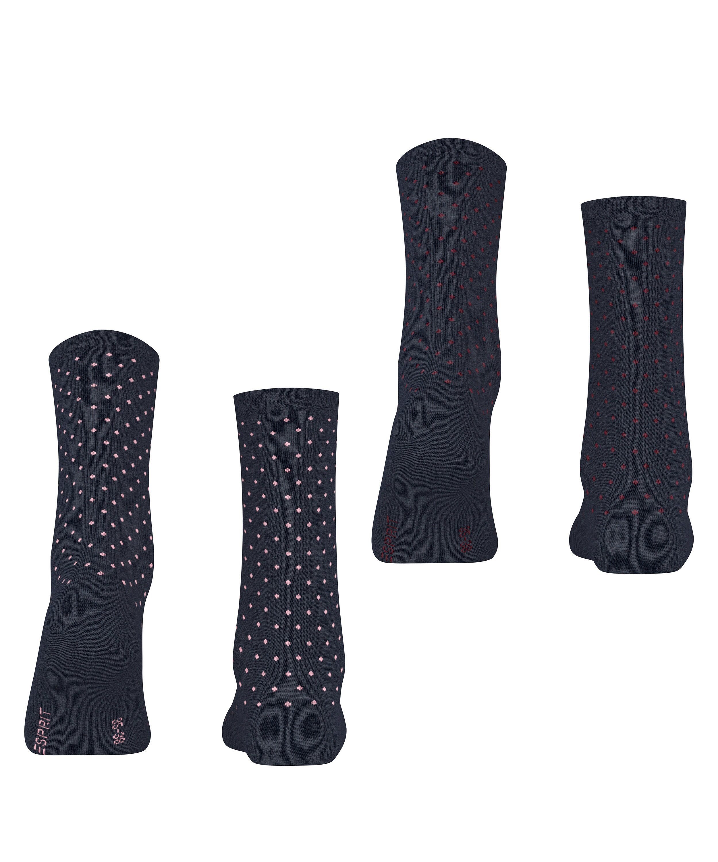 Esprit Socken Fine Dot 2-Pack Socken aus Biobaumwolle (2-Paar) aus Biobaumwolle