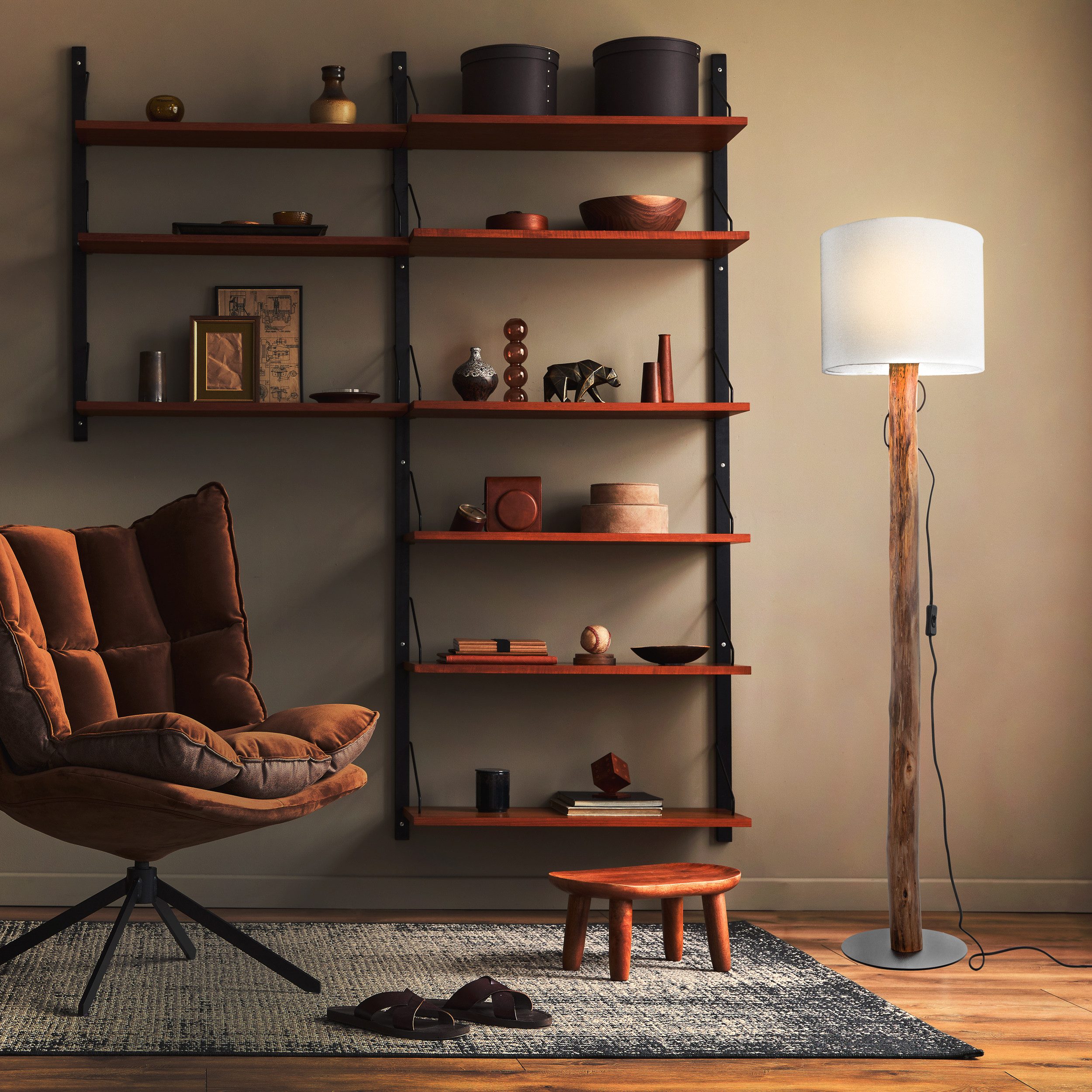 NOWA Stehlampe NORIN, ohne Leuchtmittel, Stehleuchte, Holz, naturgewachsen, günstig online kaufen