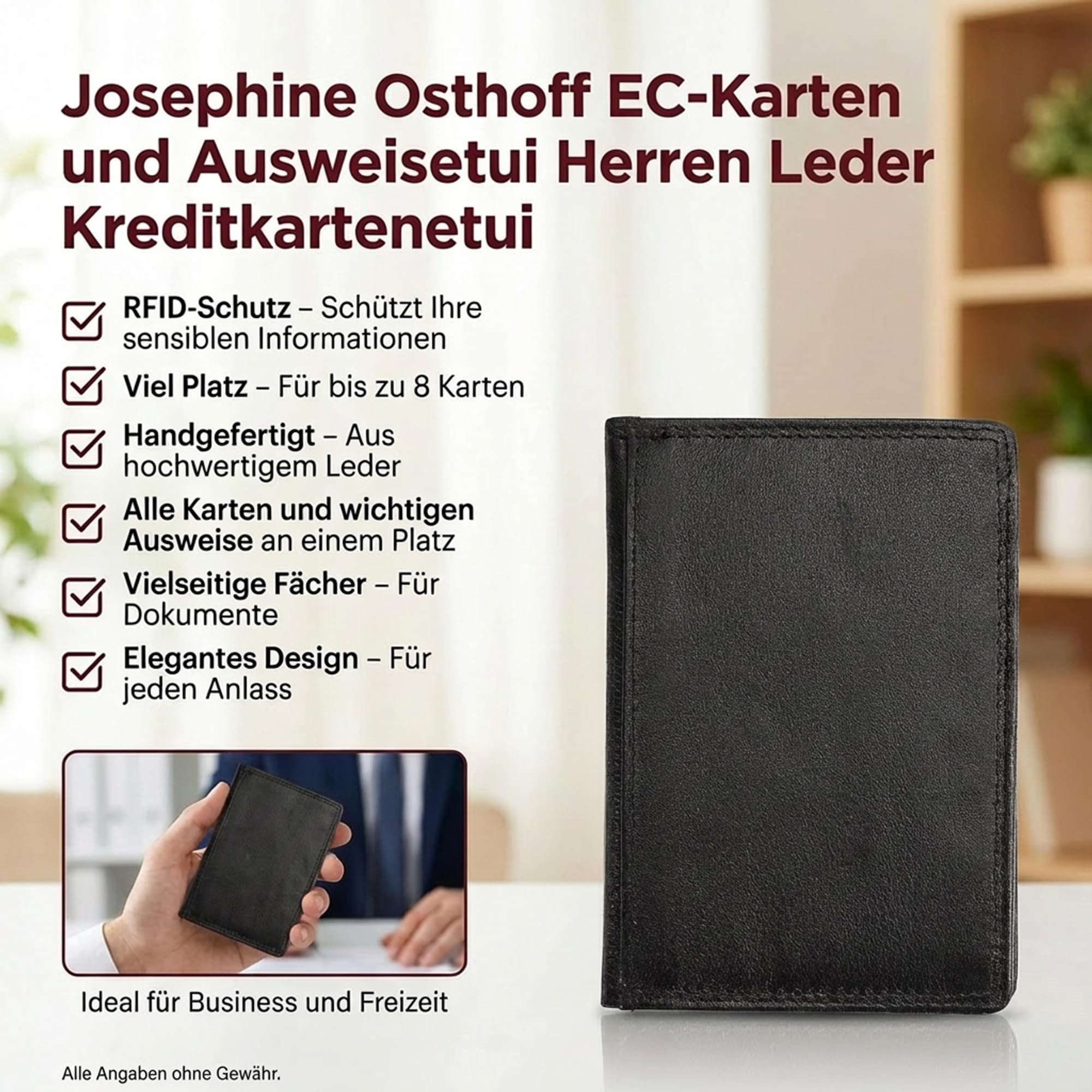 Josephine Osthoff Kartenetui EC-Karten und Ausweisetui schwarz
