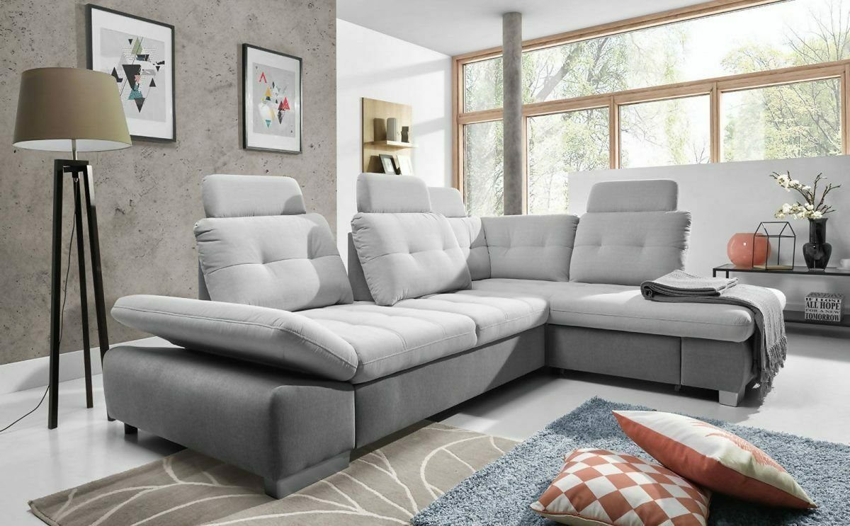 JVmoebel Ecksofa, Ecksofa L Form Sofa Wohnlandschaft Garnitur Stoff Sofas