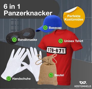 Kostümheld® Kostüm Gangster Panzerknacker Kostüm - Unisex Erwachsene 170-190cm - Fasching, unisex