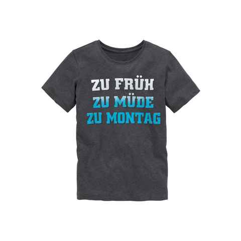 KIDSWORLD T-Shirt ZU FRÜH, ZU MÜDE..., Spruch