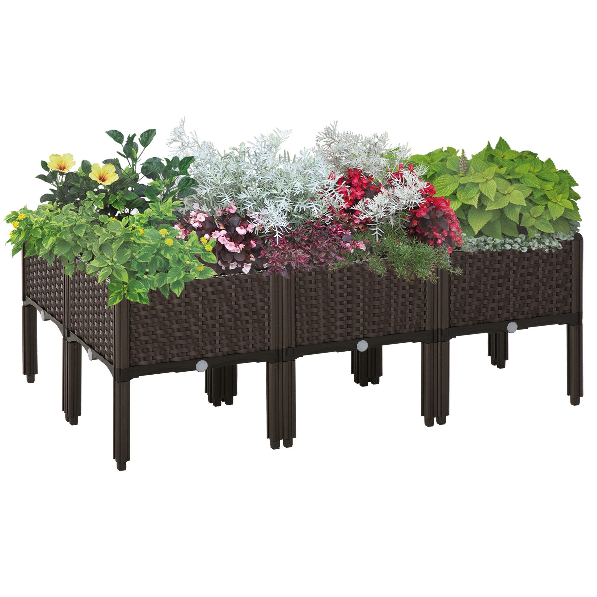MC Star Hochbeet 6-teilig Pflanzkasten Rattan-Look günstig online kaufen