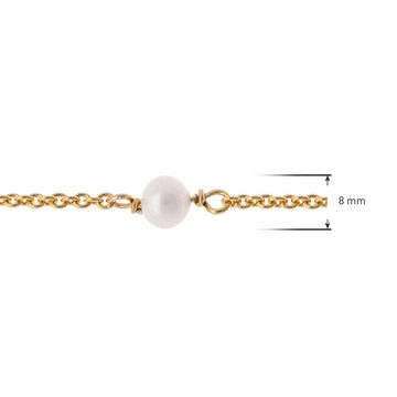 trendor Gliederarmband mit Perlen 925 Silber Vergoldet 19 cm