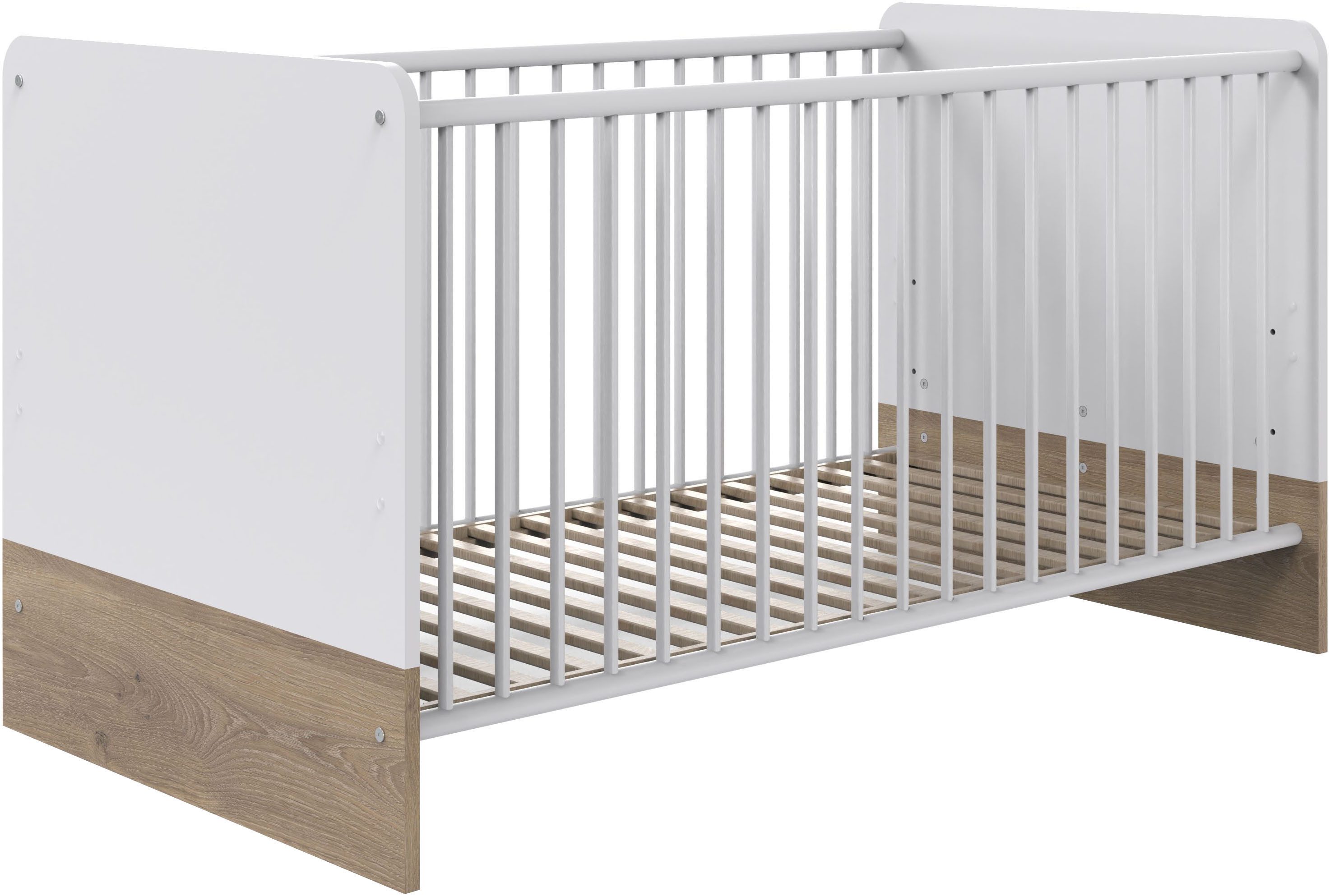 Wimex Babybett Fehmarn unkompliziertes Umbauen zum Juniorbett möglich, Kinderbett Sprossenbett mit Rollrost