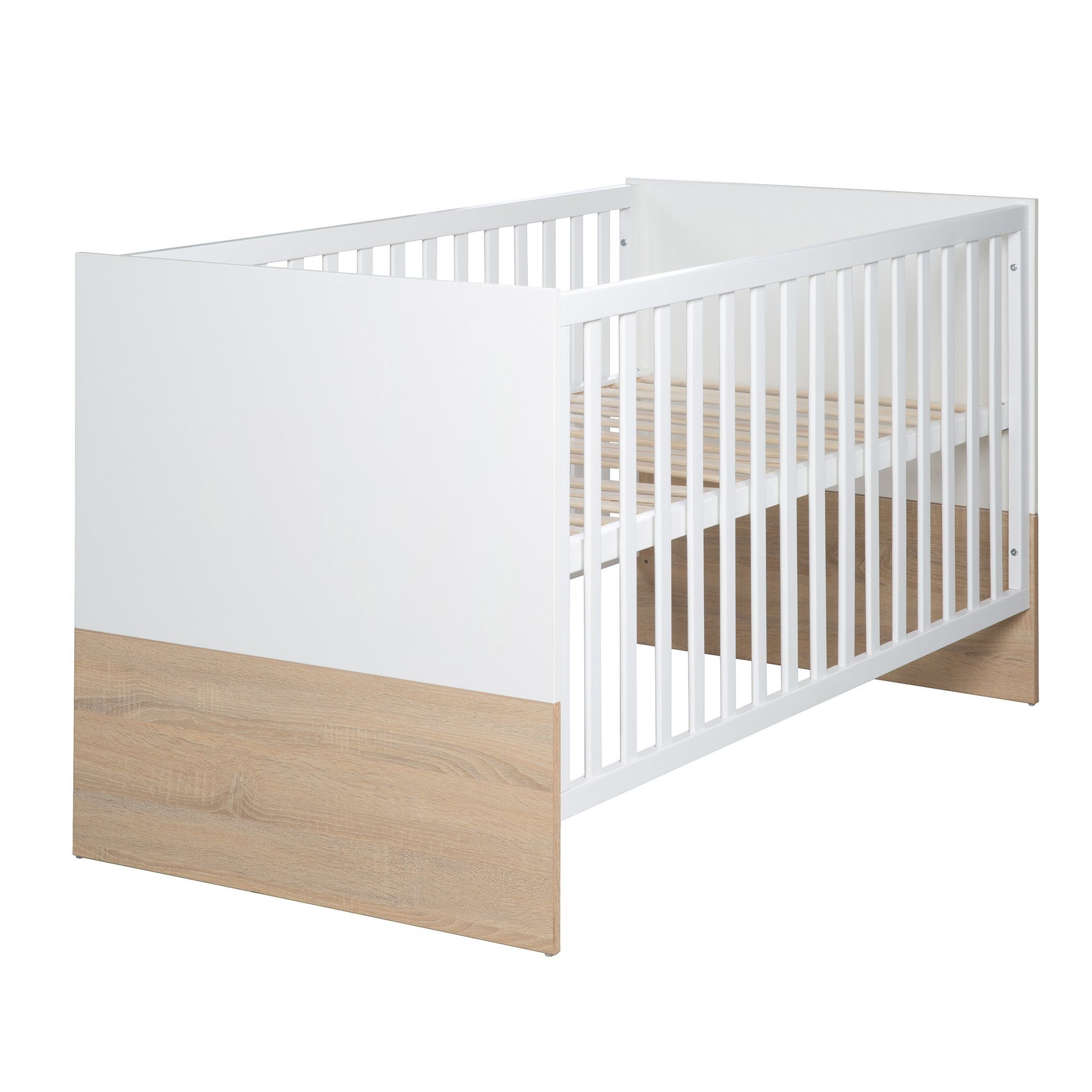 roba® Babybett Gabriella 70 x 140 cm, Gitterbett höhenverstellbar, umbaubar zum Juniorbett