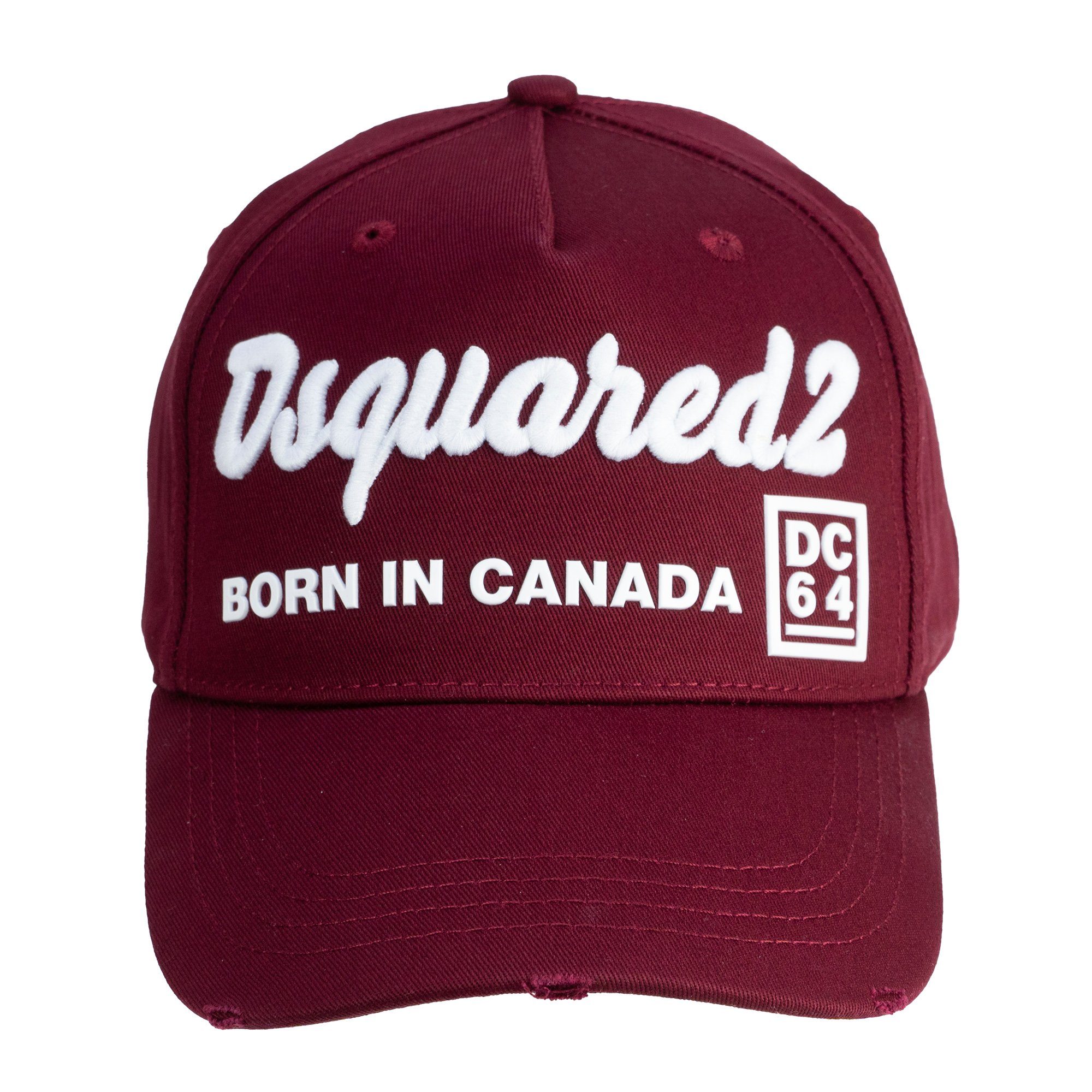 DC64 Baseball Dsquared2 Effect Cap Destroyed Bordeaux