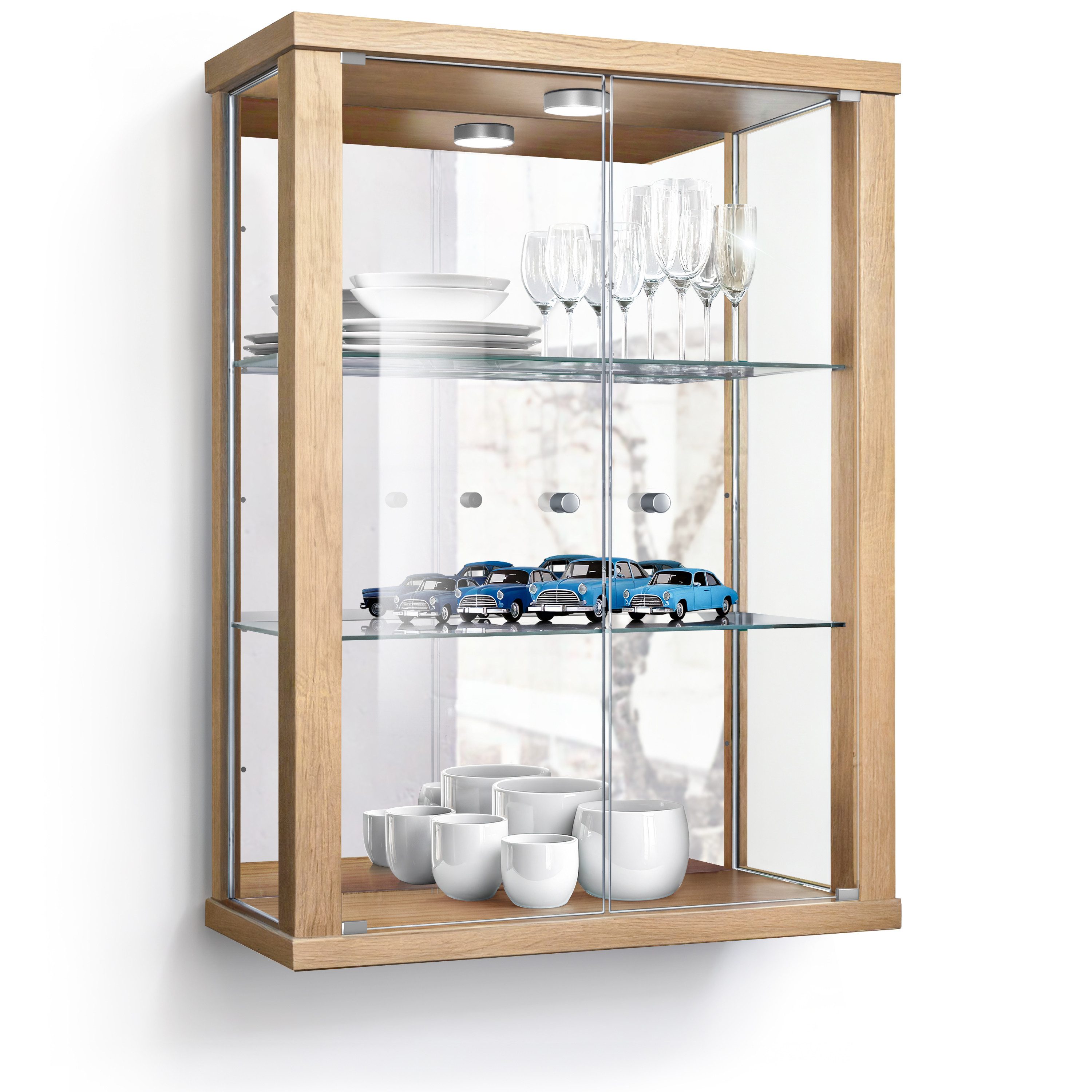 K-Möbel Hängevitrine C1013 (Glasvitrine (80x60x25 cm) günstig online kaufen