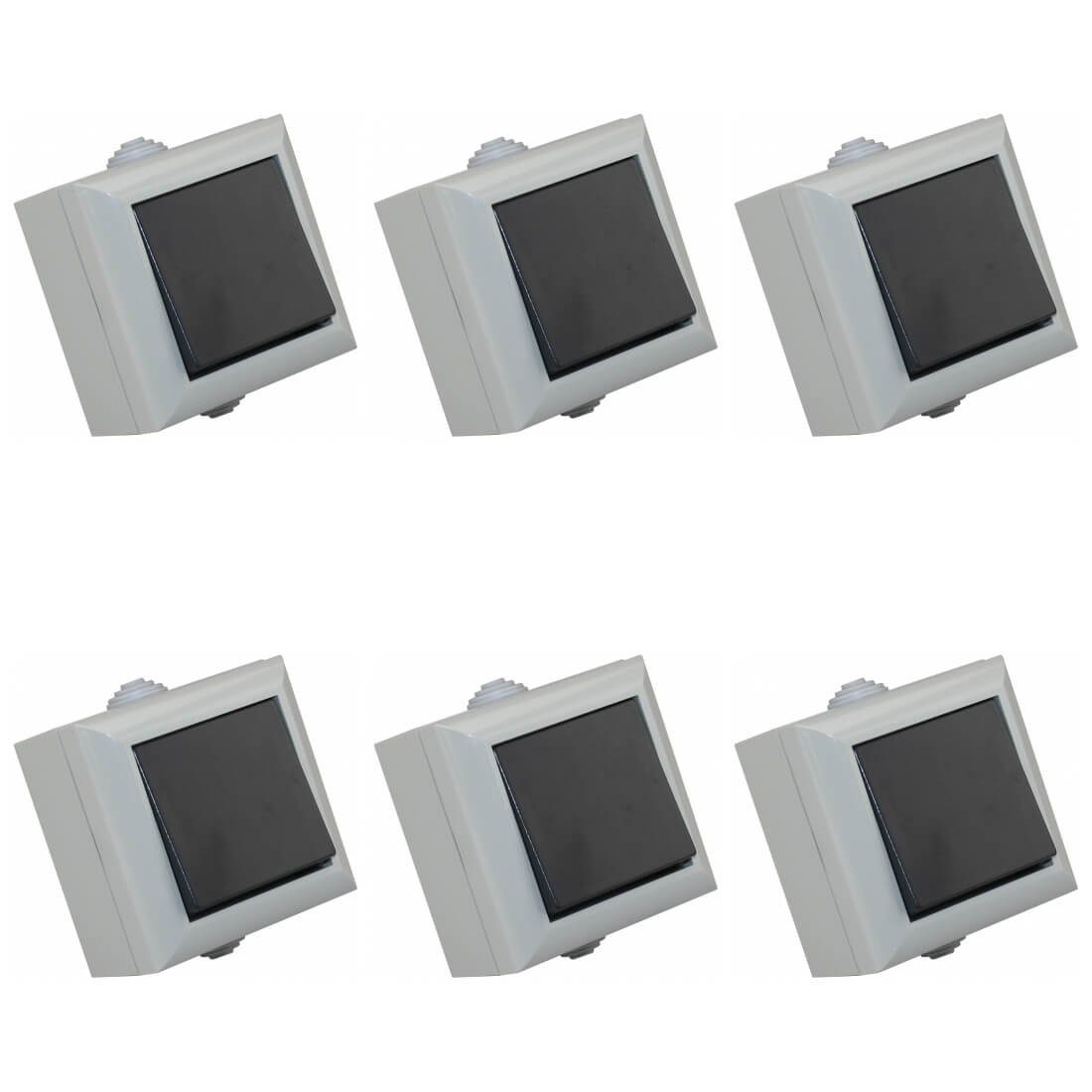 GAO Lichtschalter 6er Set GAO Business Line Feuchtraum Schalter Wechselschalter IP54 | Lichtschalter