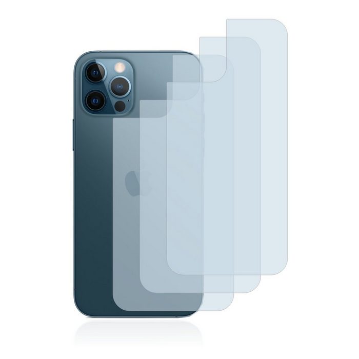 BROTECT flexible Panzerglasfolie für Apple iPhone 12 Pro (Rückseite) Displayschutzglas 3 Stück Schutzglas Glasfolie klar