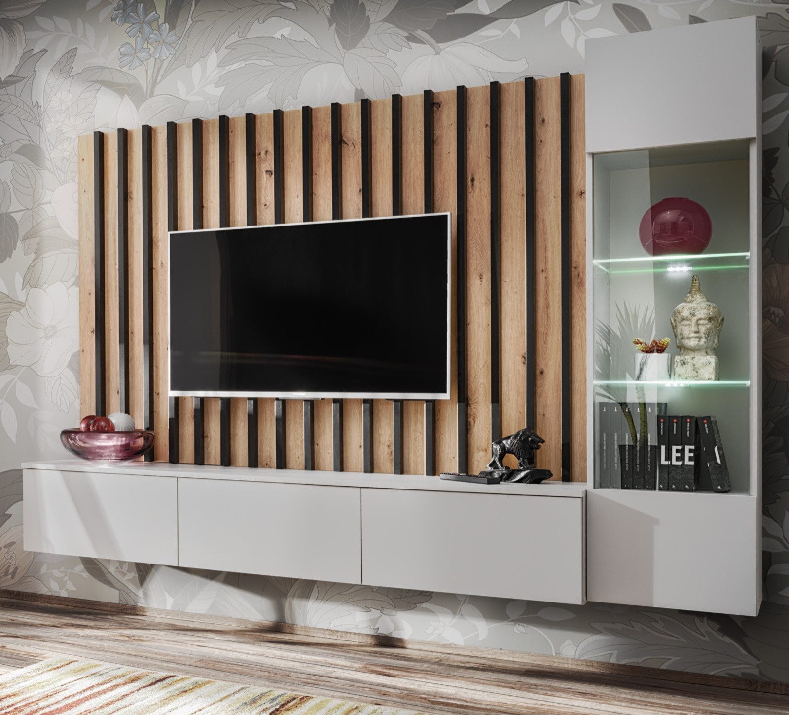 Furn.Design Wohnwand Pearl, (TV-Wand in hellem günstig online kaufen