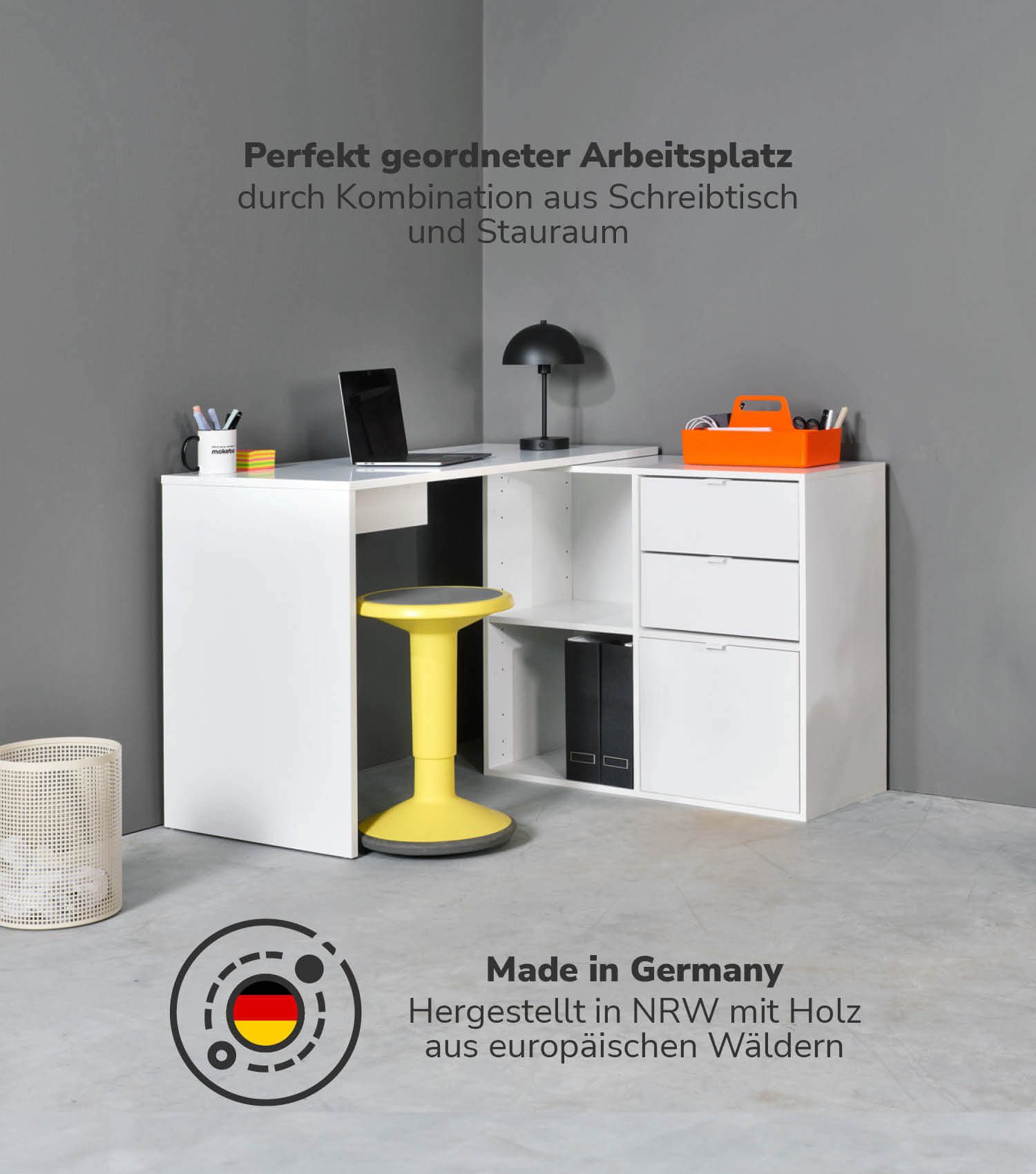 mokebo Eckschreibtisch Der Produktive (mit 2 günstig online kaufen