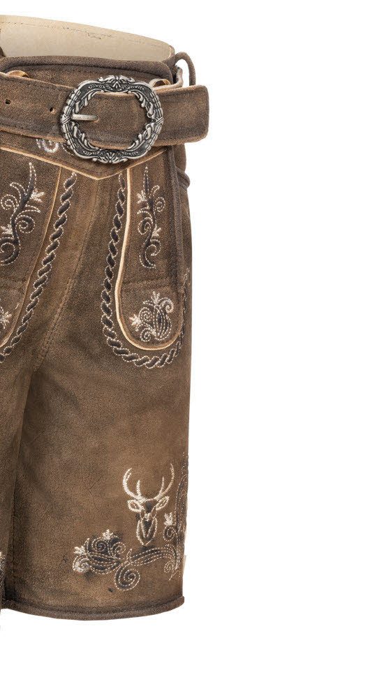 Nübler Trachtenlederhose Kinderlederhose kurz Edgar in Braun von Nübler.