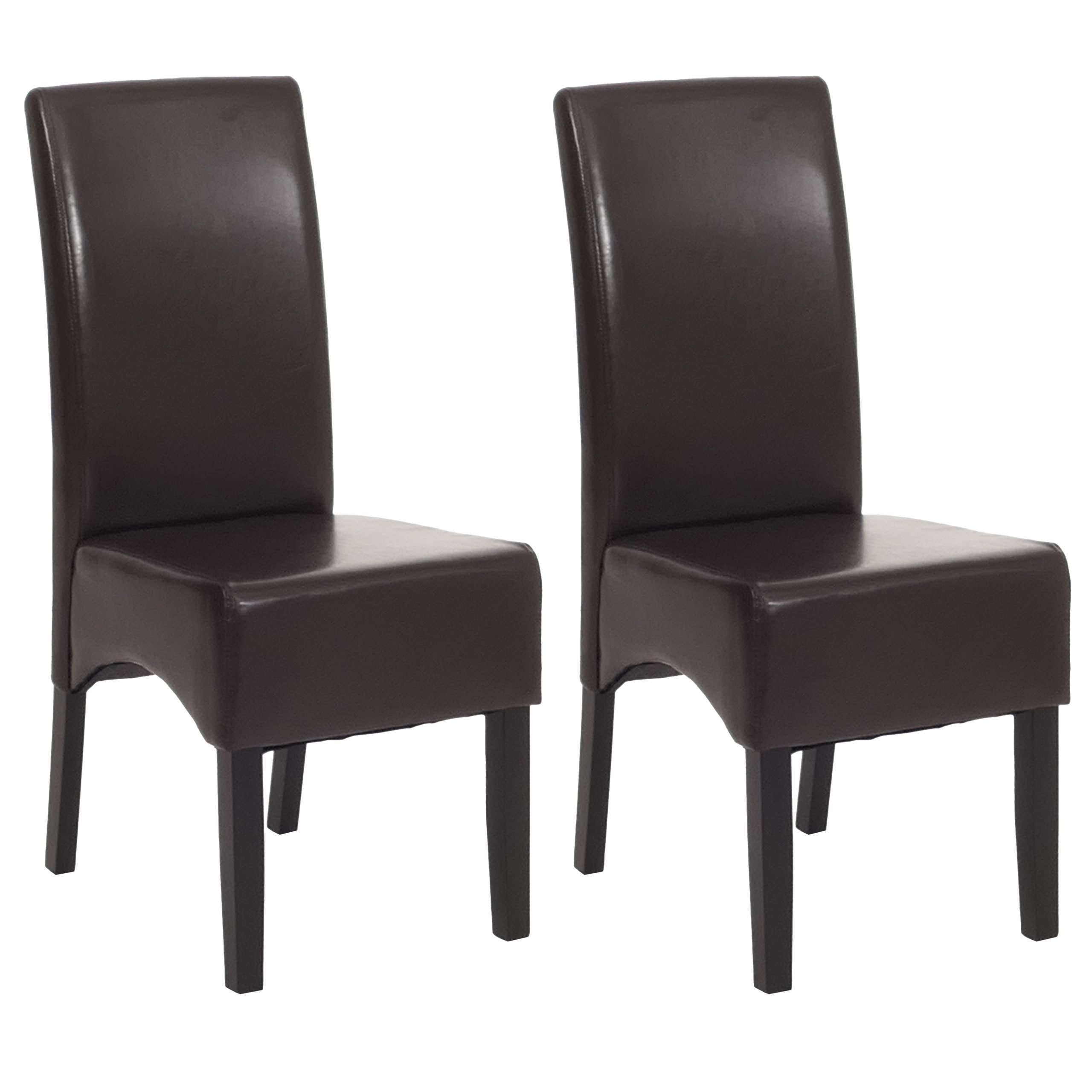 MCW Esszimmerstuhl Littau Kunstleder 2er-Set Kunstleder Braun Dunkle Beine günstig online kaufen