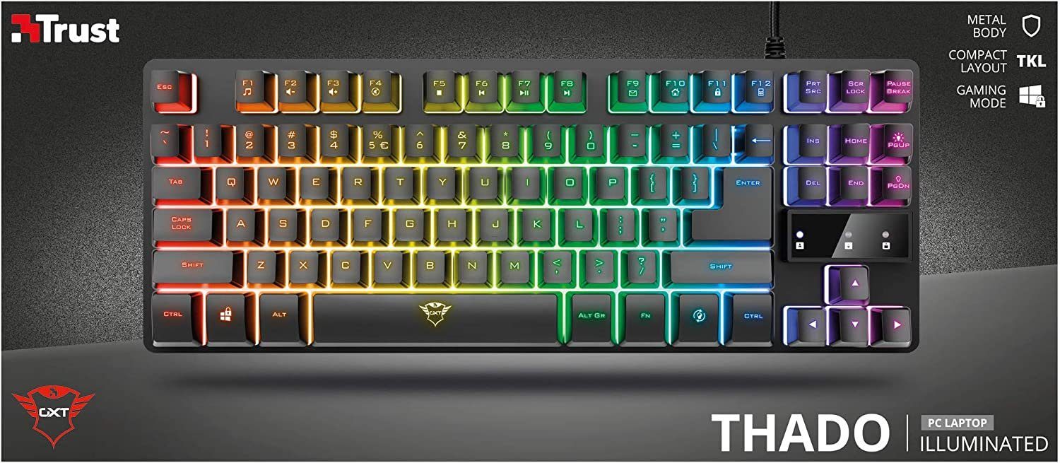 Trust GXT833 THADO TKL KEYBOARD DE Gaming-Tastatur
