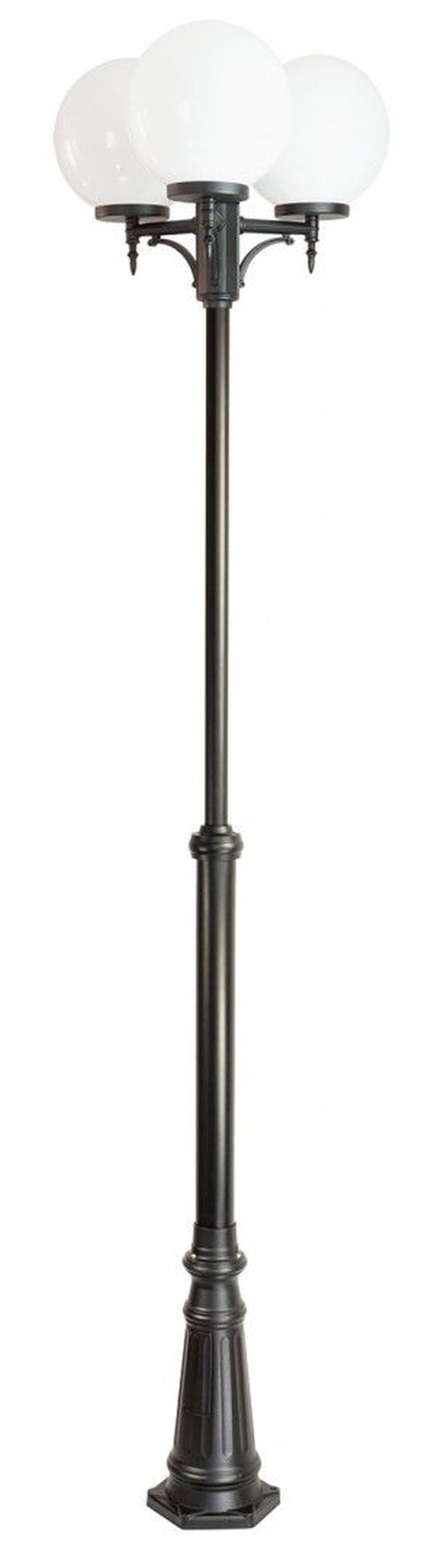 Licht-Erlebnisse Außen-Stehlampe NINETTE, ohne Leuchtmittel, 290 cm E27 3-flammig Kugel Schirm Vintage