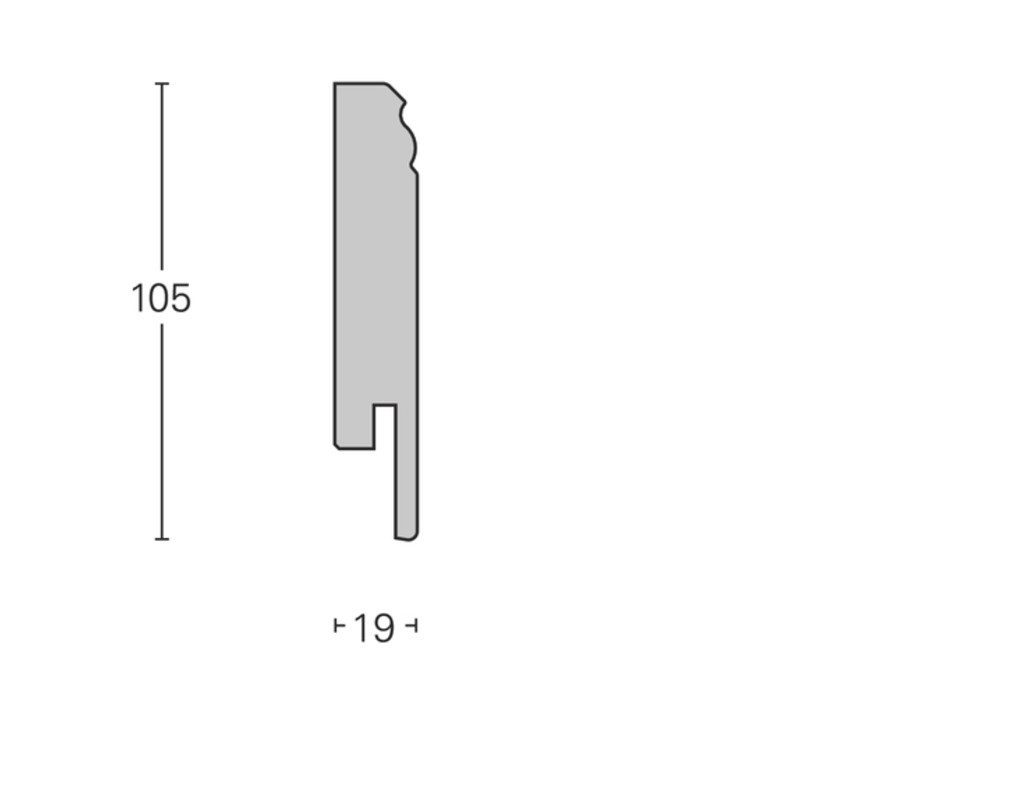 PARADOR Sockelleiste PARADOR Sockelleiste Weiß 105×19 mm 2.2 m, L: 220 cm, H: 10.5 cm, 1-St.