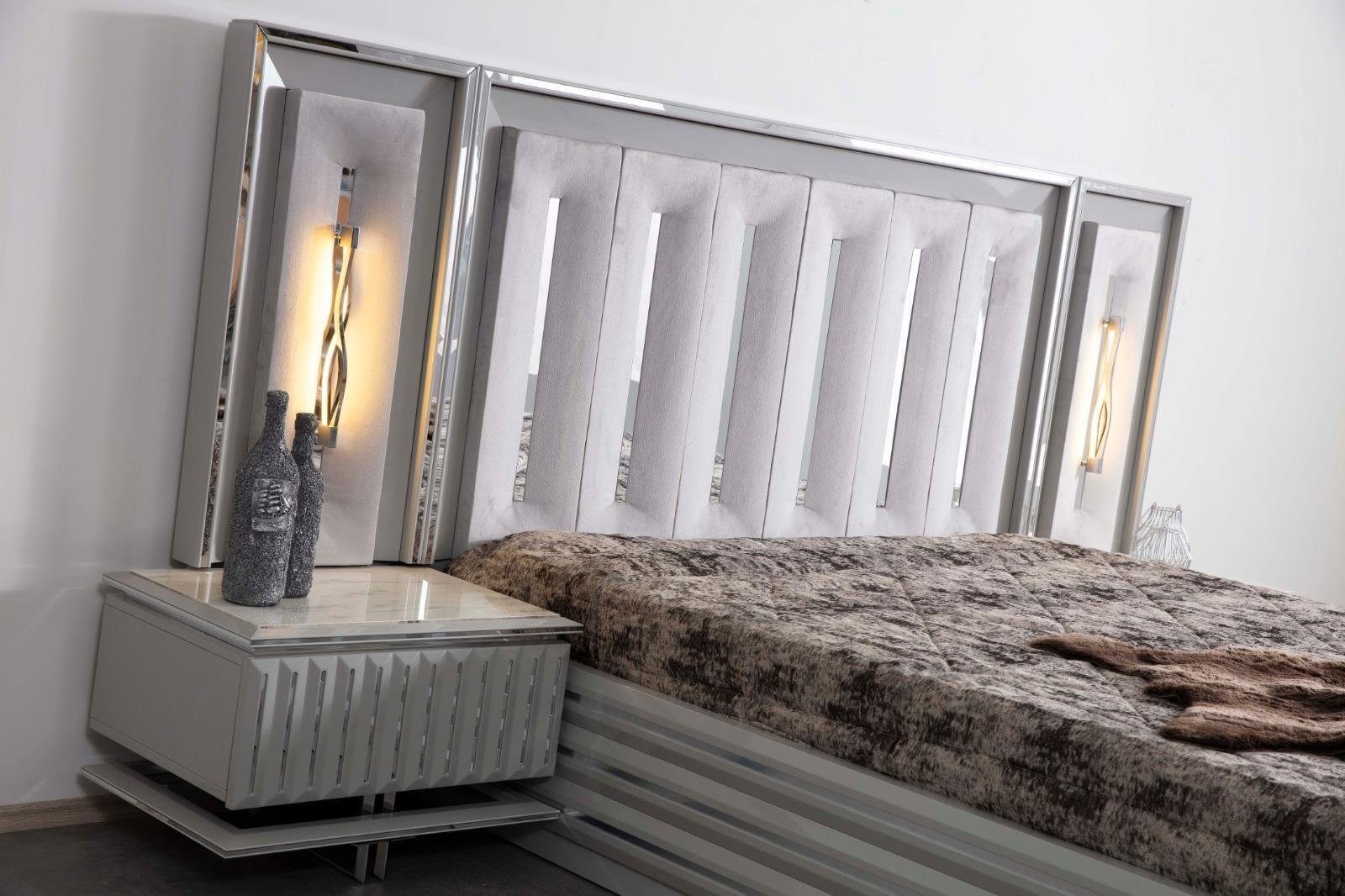 JVmoebel Schlafzimmer-Set Luxus Schlafzimmer 4tlg. 2x Schminktisch, Bett, mit Set Nachttisch, Spiegel) Schminktisch 2x (4-St., Bett + Nachttisch