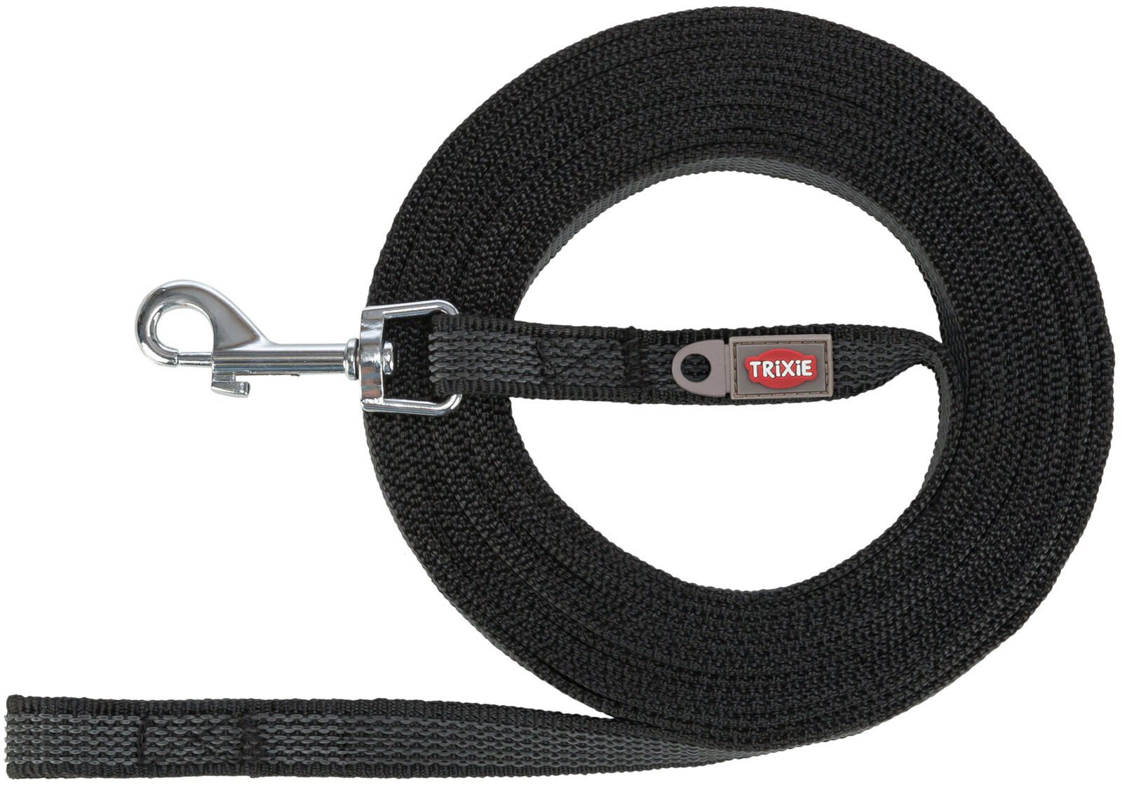 TRIXIE Schleppleine Schleppleine, gummiert - schwarz - 5 m/15 mm, Gurtband