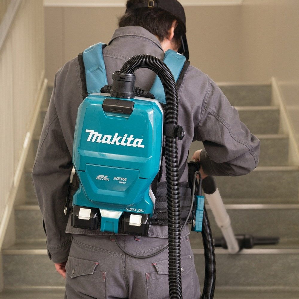 Makita Akku-Rucksackstaubsauger, 2 x 18V, DVC261ZX15, 2l, Ohne Akku - im Karton