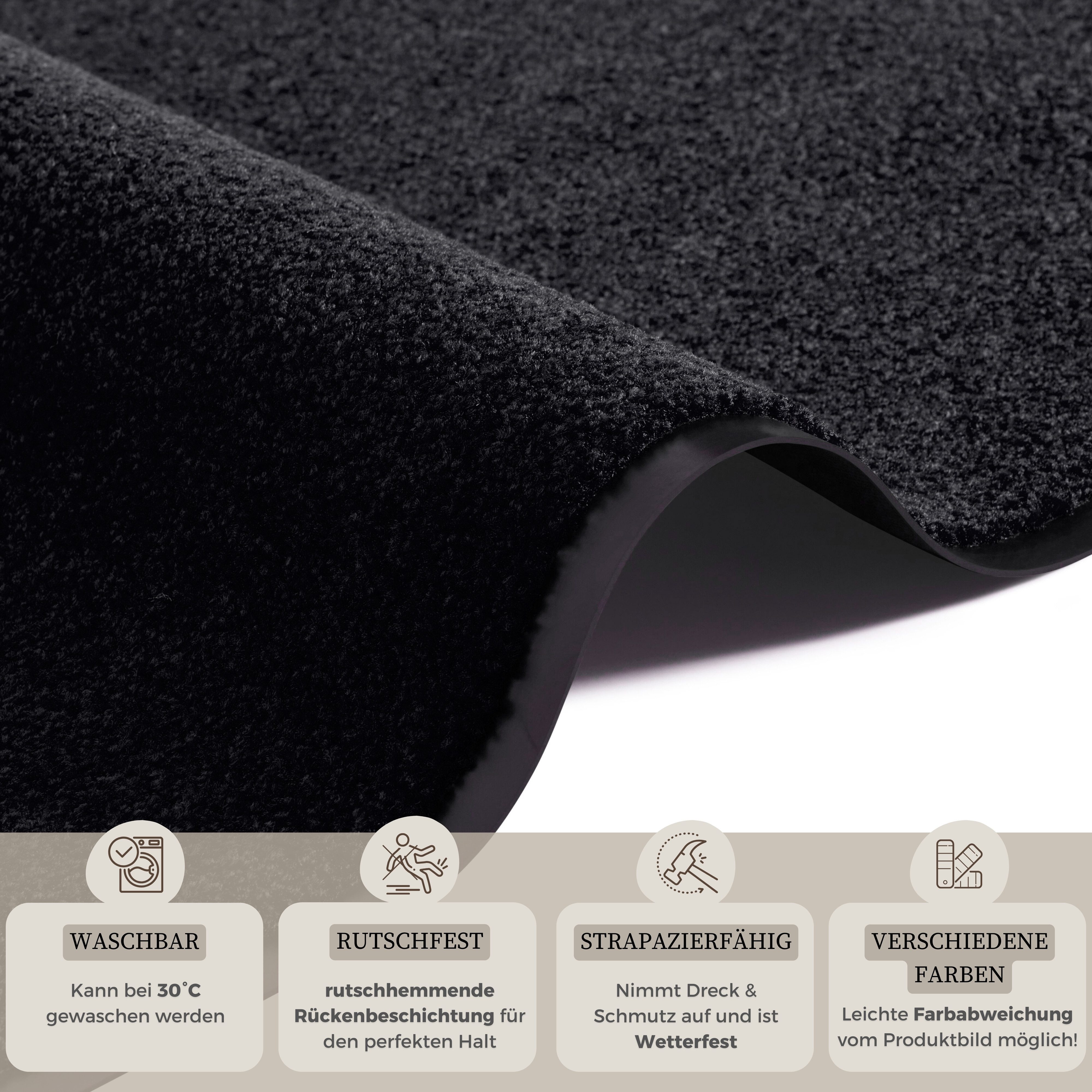 HANSE Home Fußmatte Wash & Clean, rechteckig, Höhe: 7 mm, Schmutzfangmatte, Türmatte, In- und Outdoor, Teppich, Läufer, waschbar – Bild 3 von 5