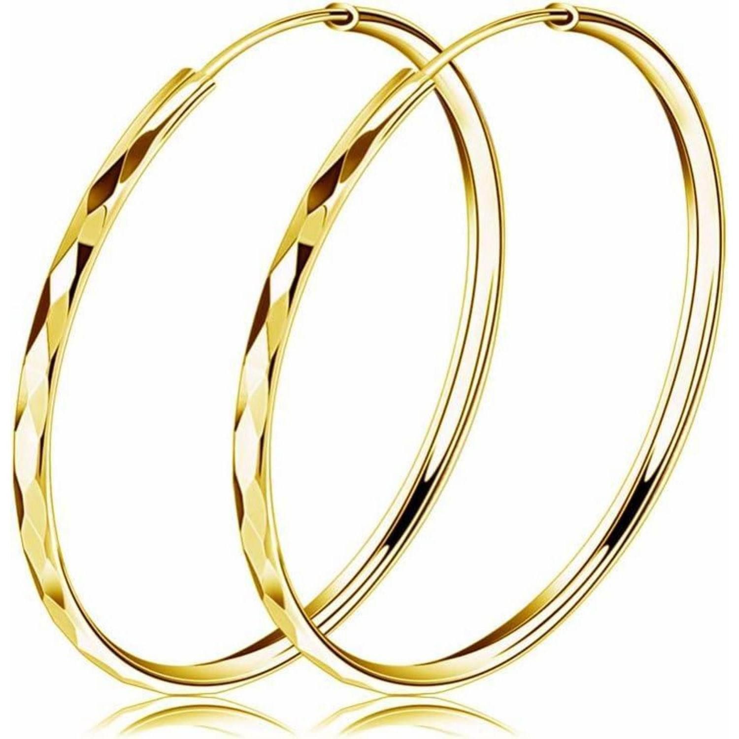 LuxusKollektion Ohrring und Ketten Set Creolen Silber 925 Groß Hoop Ring Hu günstig online kaufen