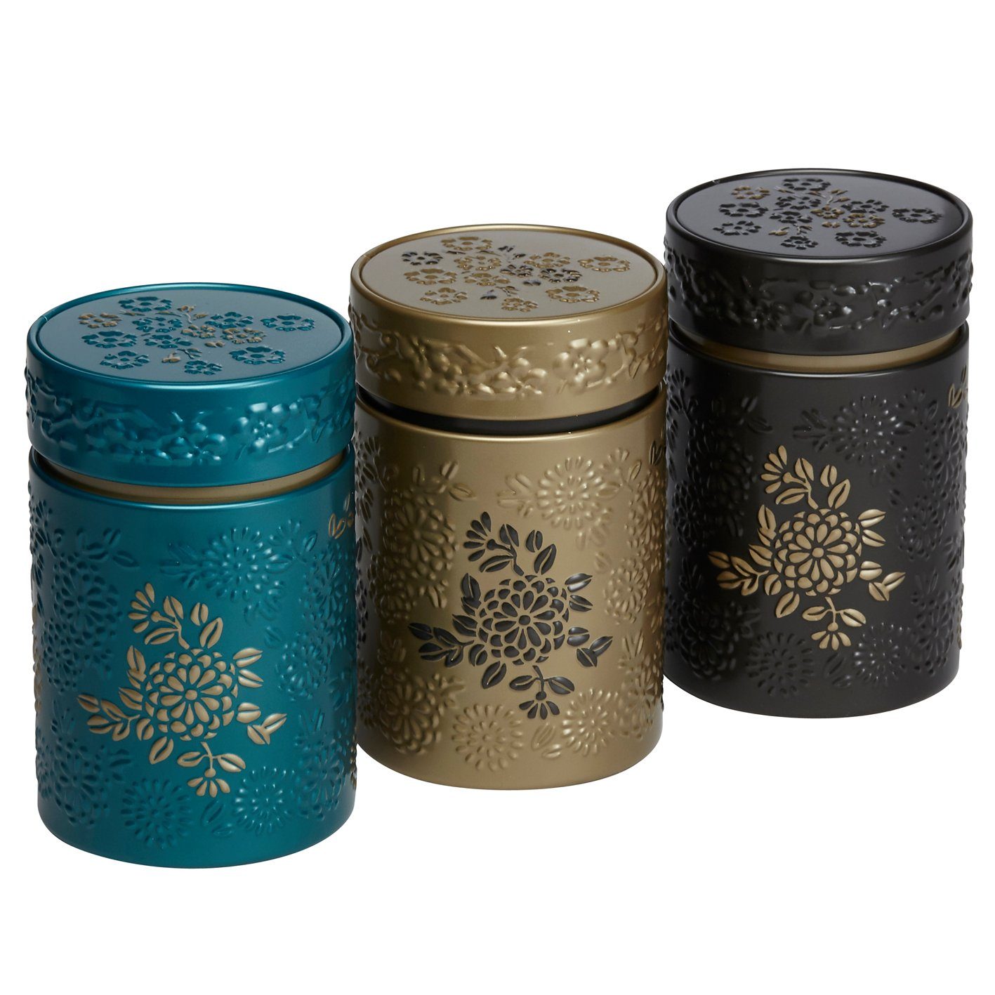 MediMuc Teedose Dose Yumiko, (Dosen, 3er Set), Teedose, Gewürzdose, Motivdose, Dosen Set