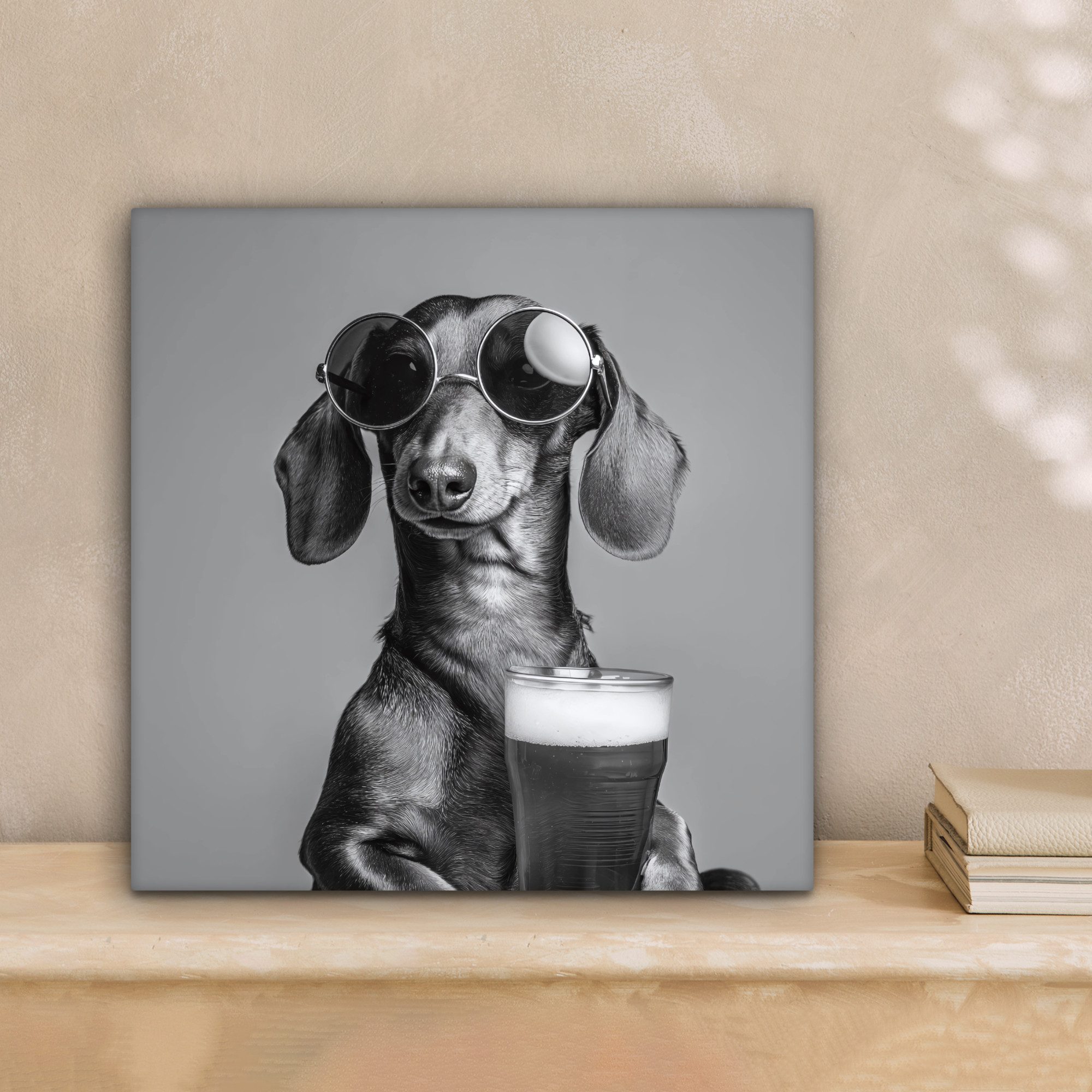 OneMillionCanvasses® Leinwandbild Dackel - Bier - Gläser - Gläser, Fotodruc günstig online kaufen
