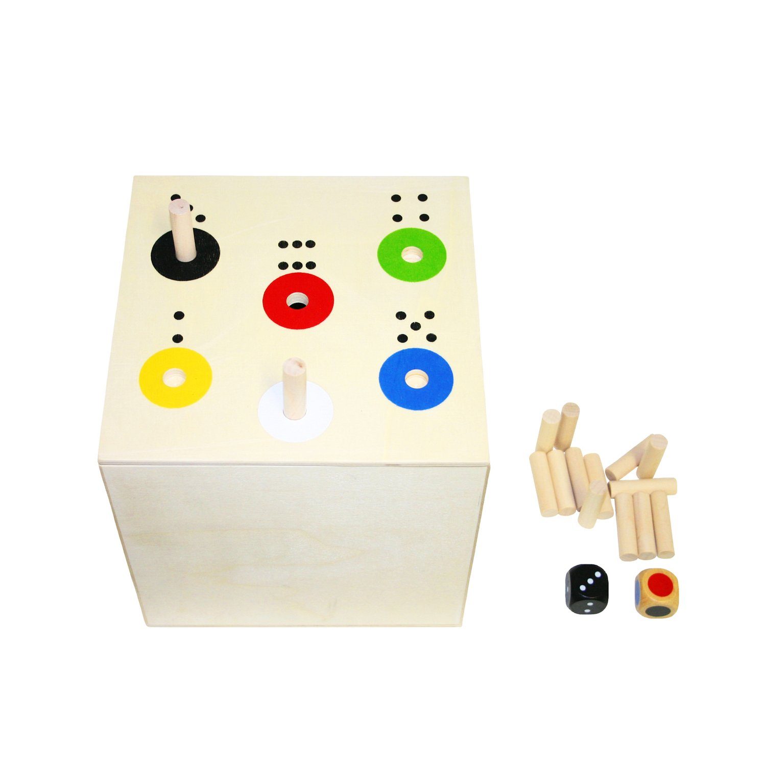EDUPLAY Lernspielzeug "Ab in die BOX" - BIG mit 2 Würfel & 30 Holzstäbchen (0-St)