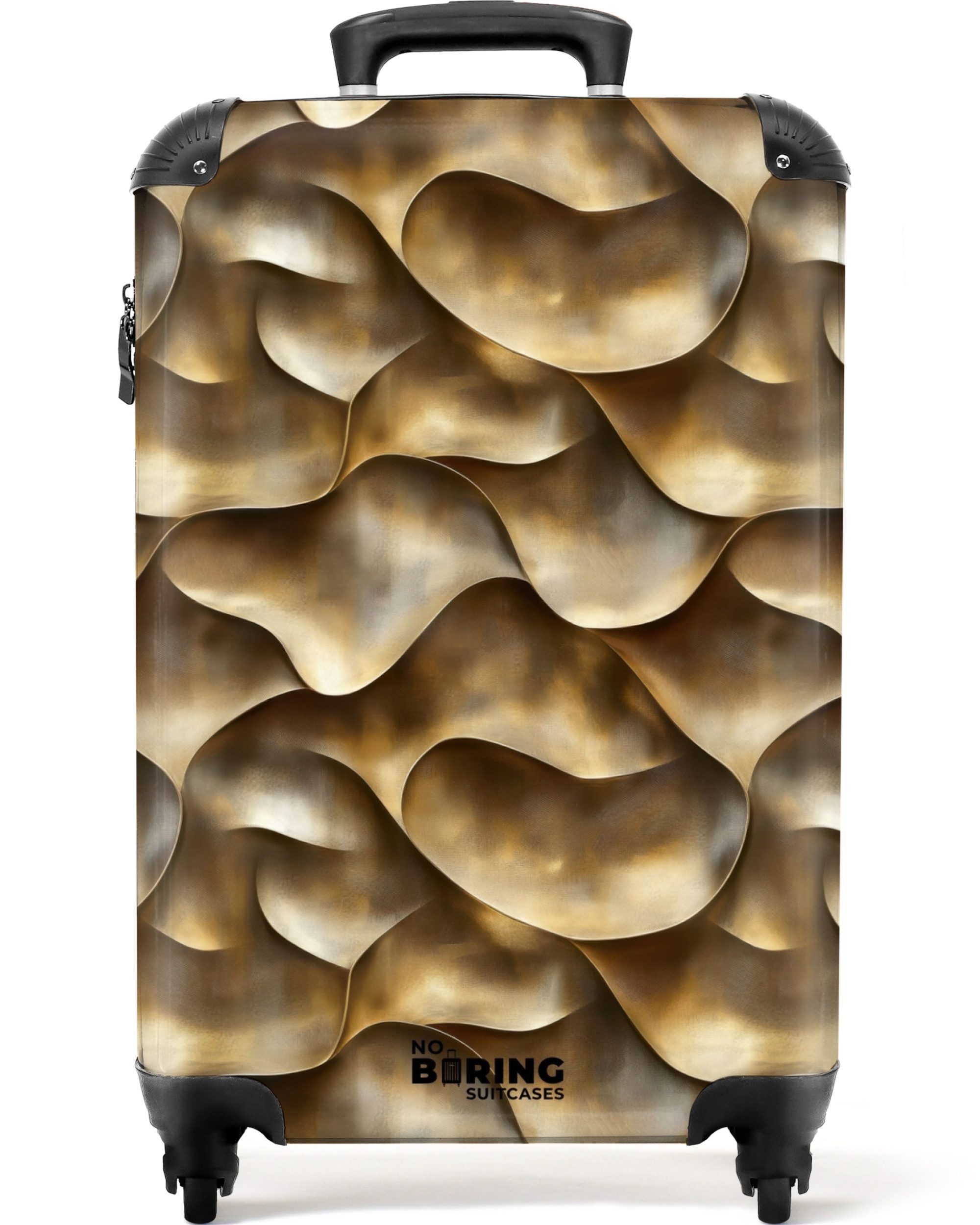 NoBoringSuitcases.com© Hartschalen-Trolley Abstrakt - Antik - Gold 55x35x20cm, Handgepäck Koffer & Trolleys, Luggage, Reisekoffer Frauen
