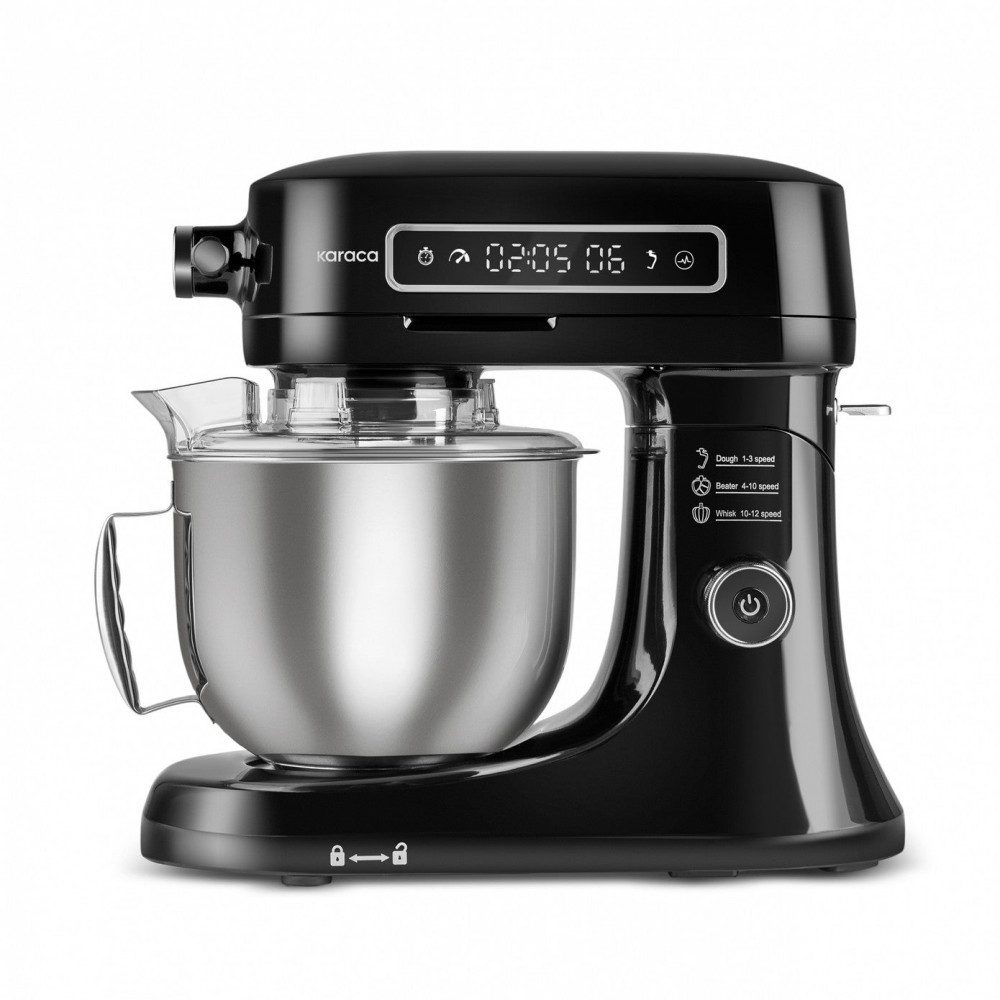 Karaca Küchenmaschine Pro Artisan Digital Display Gusseisen Küchenkoch Stabmixer Mixer 1600W Schwarz