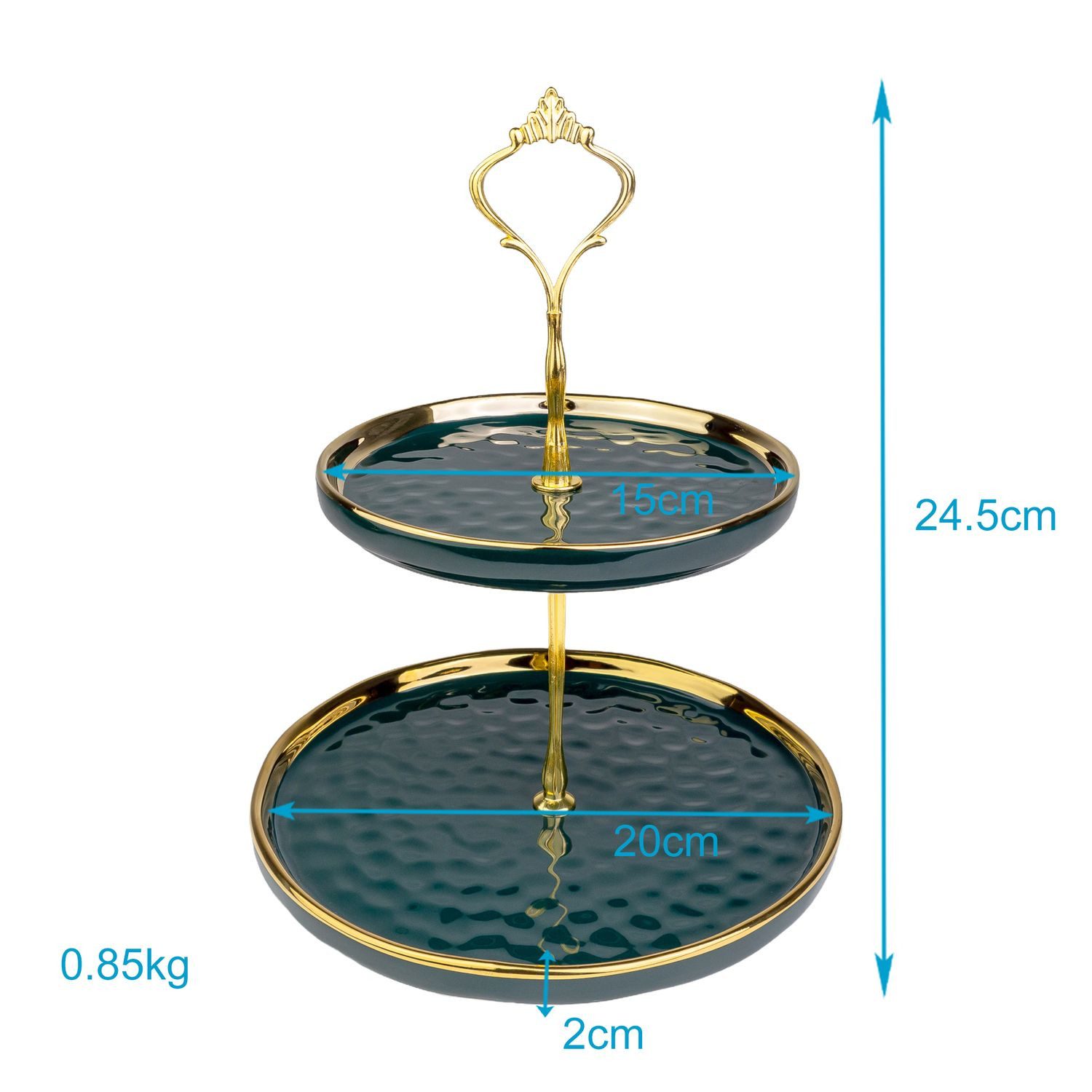 Intirilife Etagere, Porzellan, (2-tlg), Etagere 2 Etagen Porzellan Cupcake Tortenständer Gebäckständer