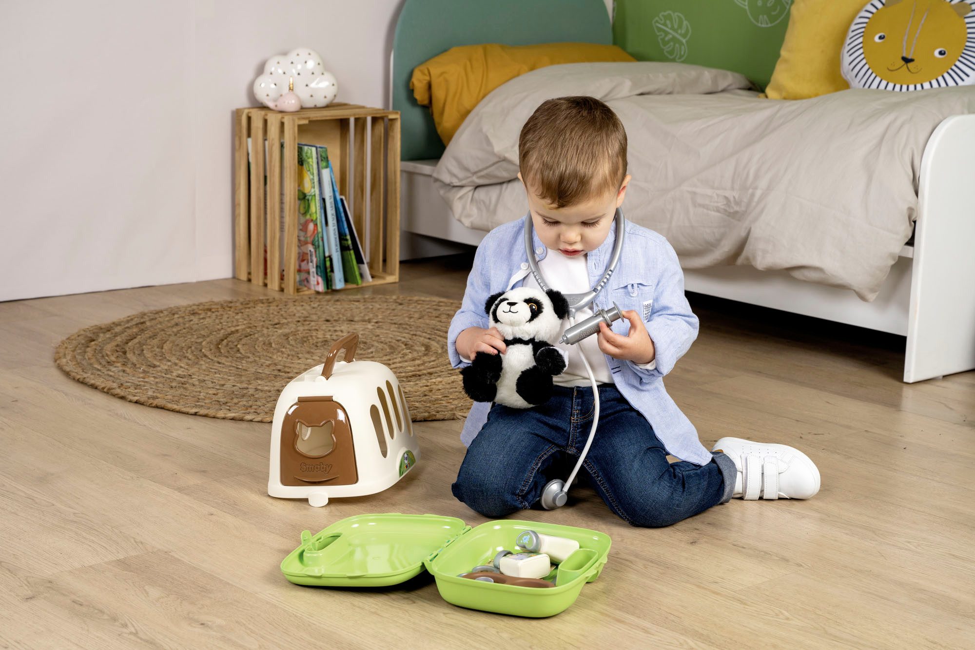 Smoby Spielzeug-Arztkoffer Tierarzt-Spielset im Koffer + Panda, Made in Europe